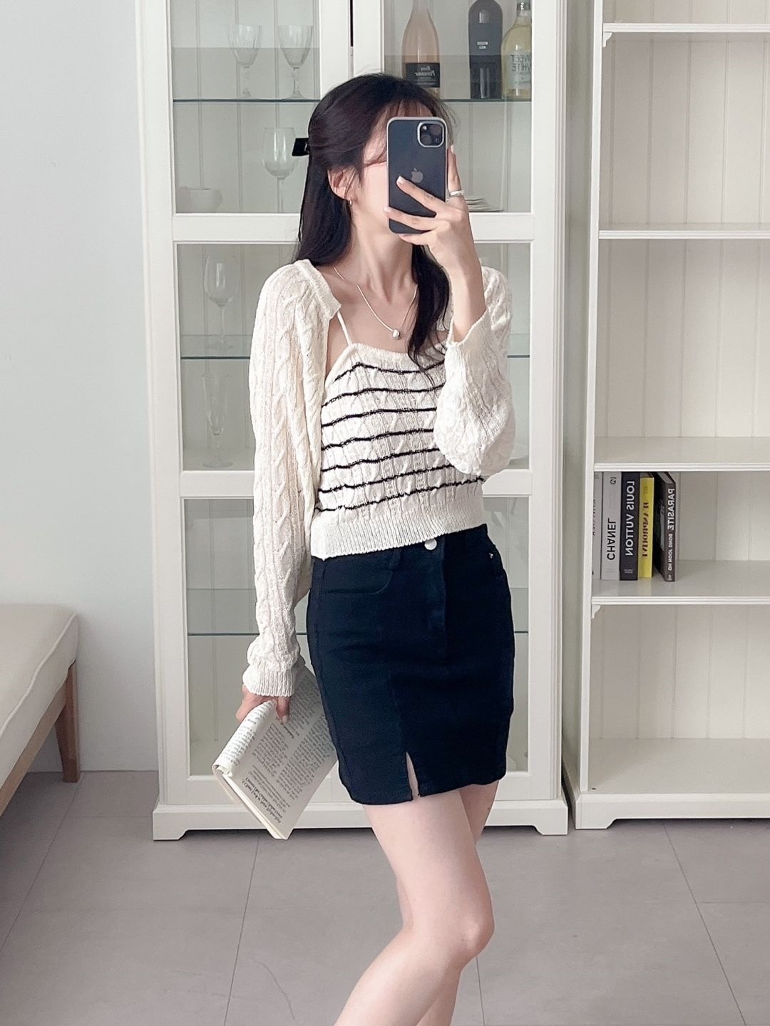 シアーボーダーニットキャミ&ボレロカーディガンSET | 詳細画像6