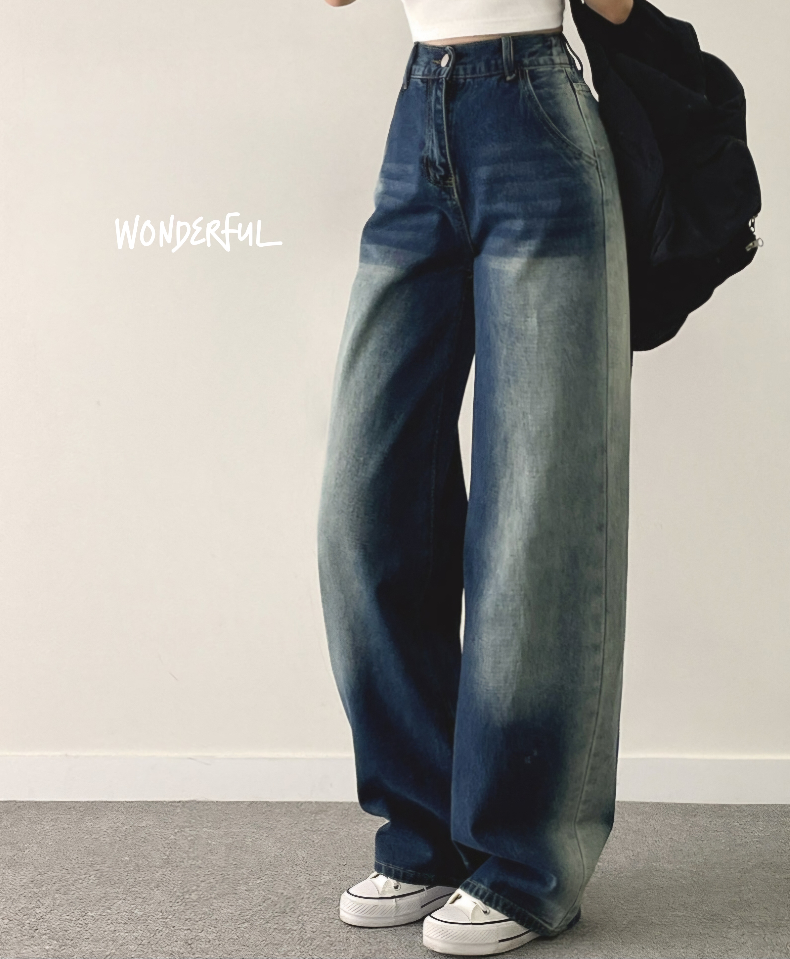 バックゴムウォッシングワイドデニムパンツ | 詳細画像8