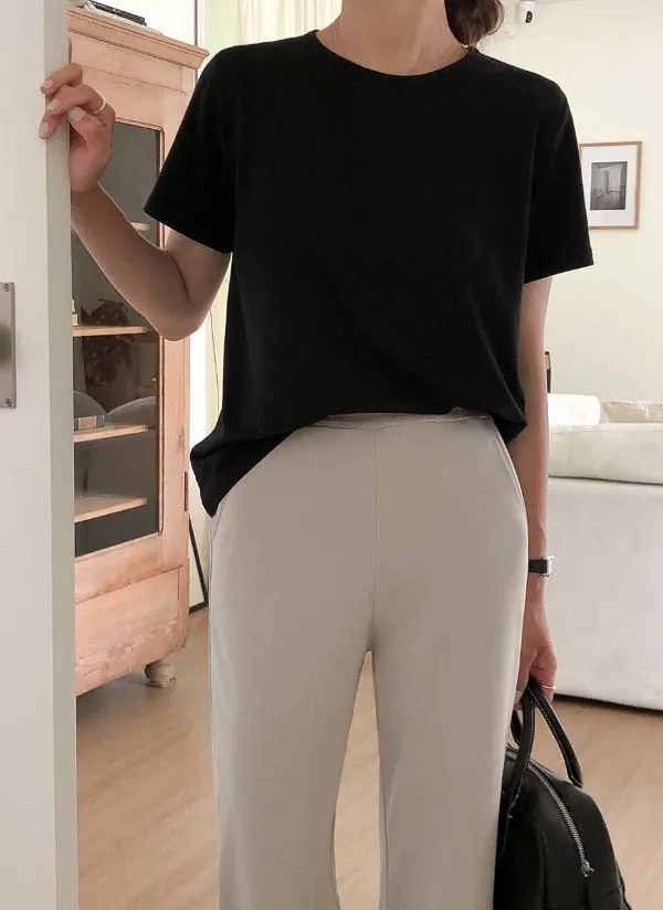 モダール混半袖Tシャツ | crushj | 詳細画像1
