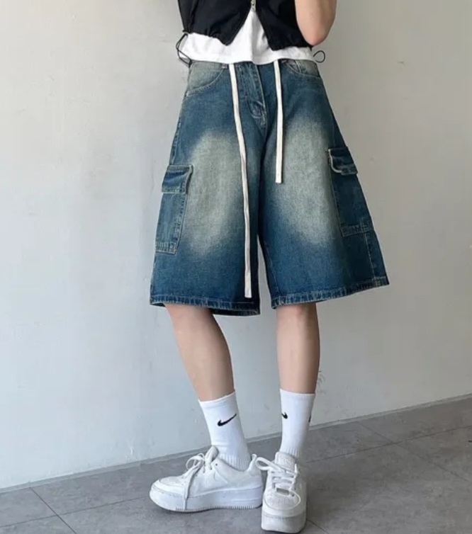 ドロストハーフカーゴワイドデニムパンツ | 詳細画像2