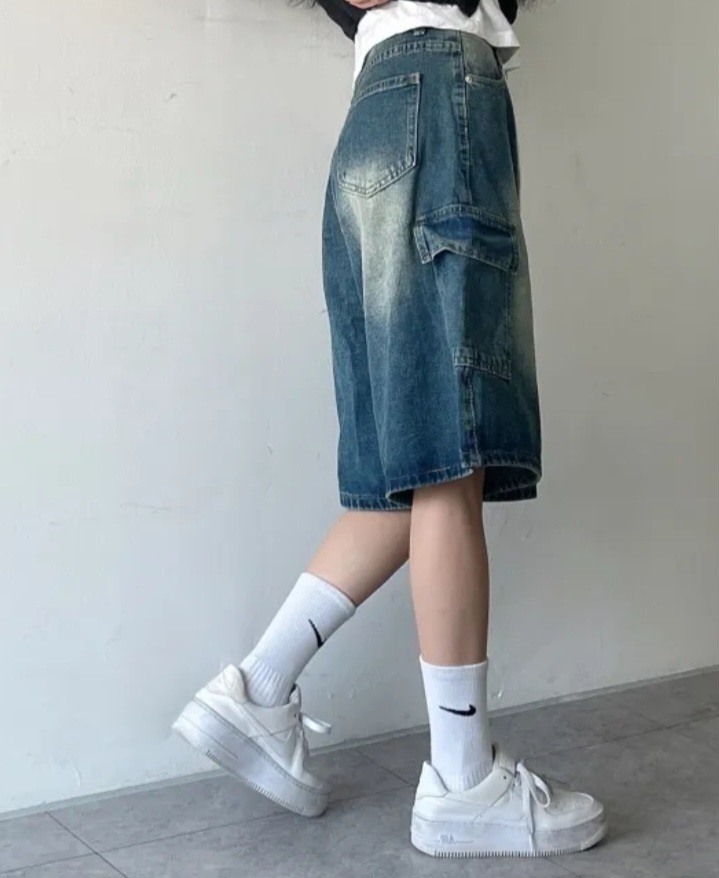 ドロストハーフカーゴワイドデニムパンツ | 詳細画像3