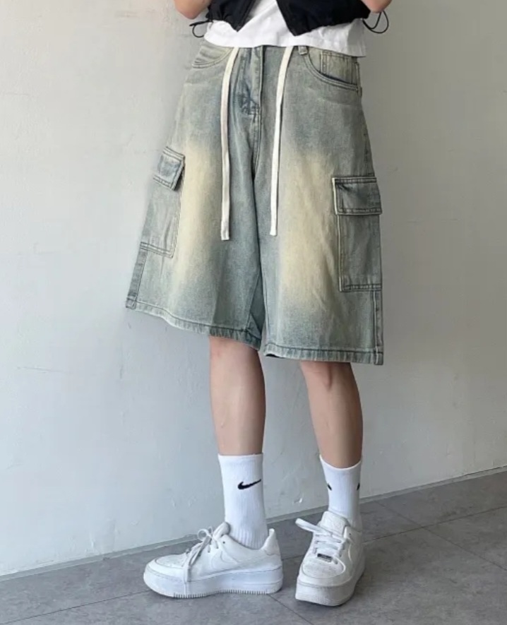 ドロストハーフカーゴワイドデニムパンツ | 詳細画像5