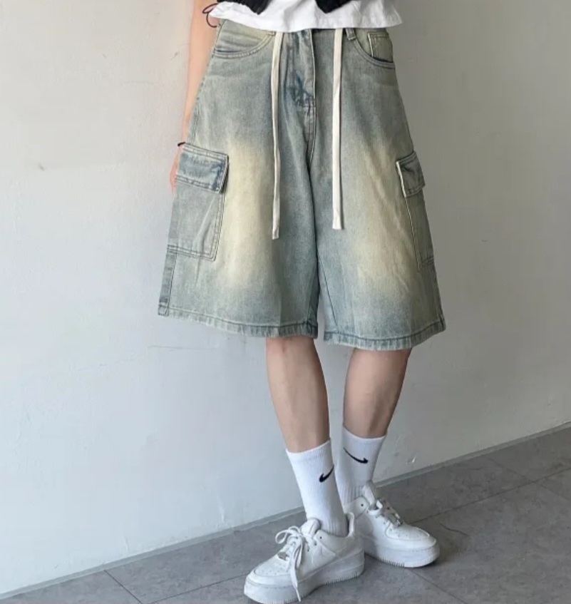 ドロストハーフカーゴワイドデニムパンツ | 詳細画像7