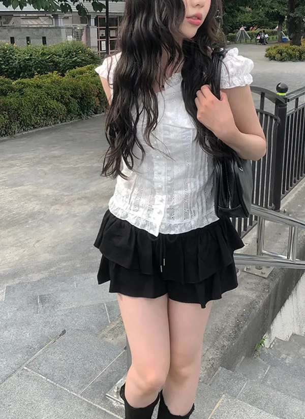 フリルミニティアードスカートパンツ | anyonemore | 詳細画像1