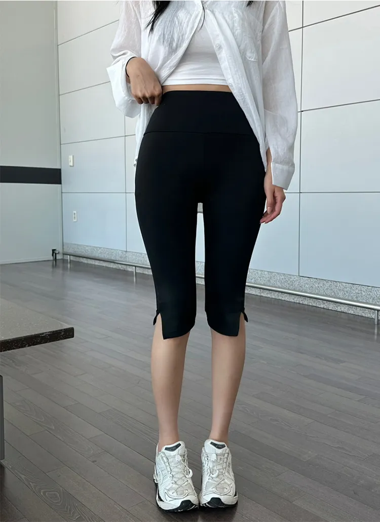 スリットヘムハーフレギンスパンツ | yefit | 詳細画像1