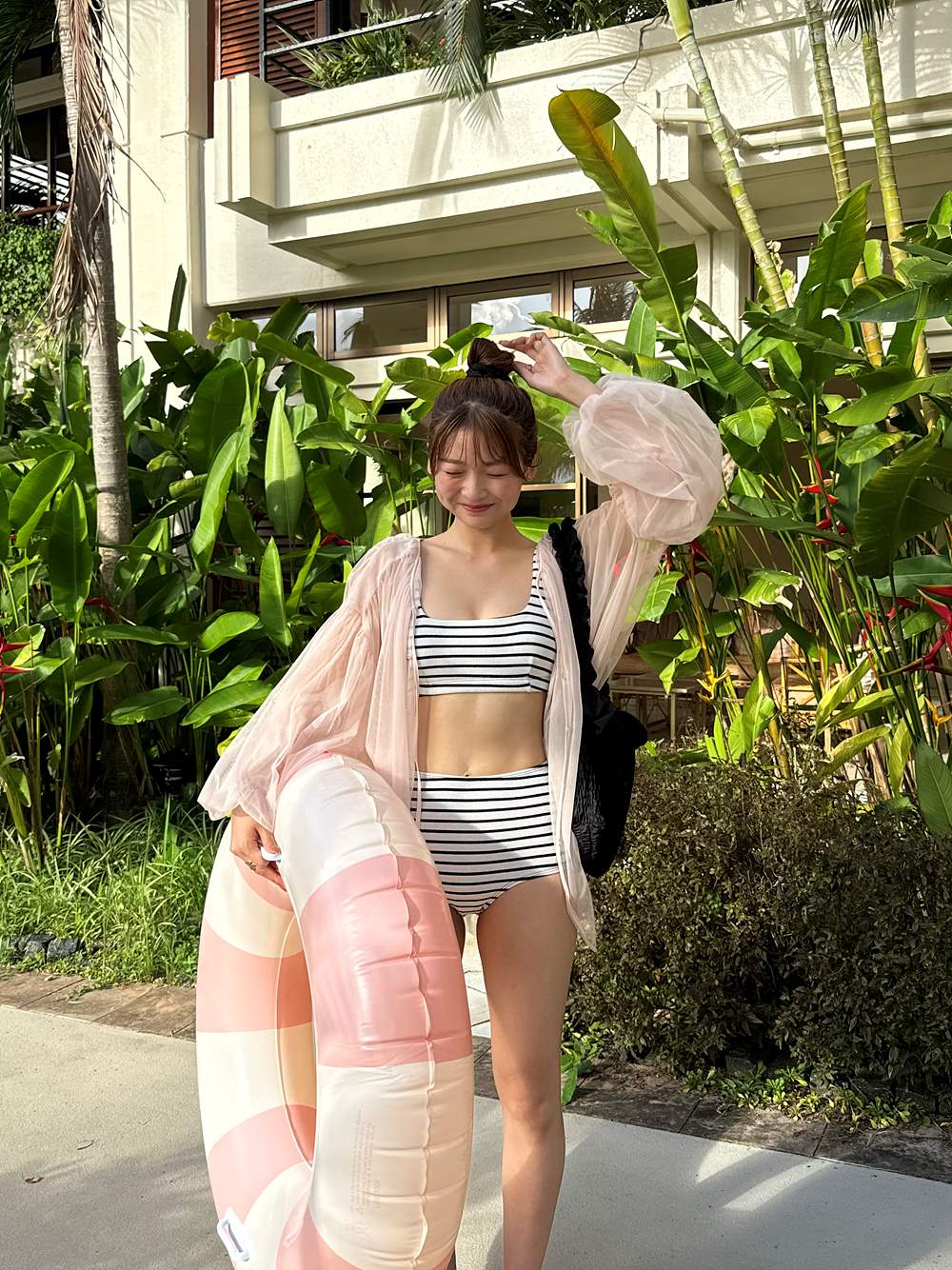 カップ付ボーダー柄セパレートビキニ | 詳細画像8