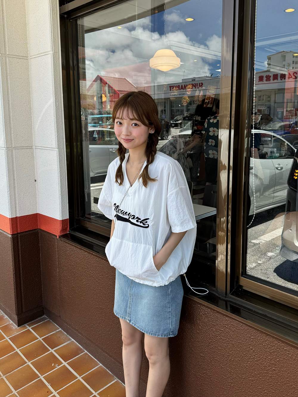 ナイロンVネックドローコード半袖Tシャツ | 詳細画像2