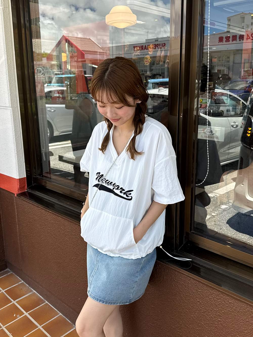 ナイロンVネックドローコード半袖Tシャツ | 詳細画像6