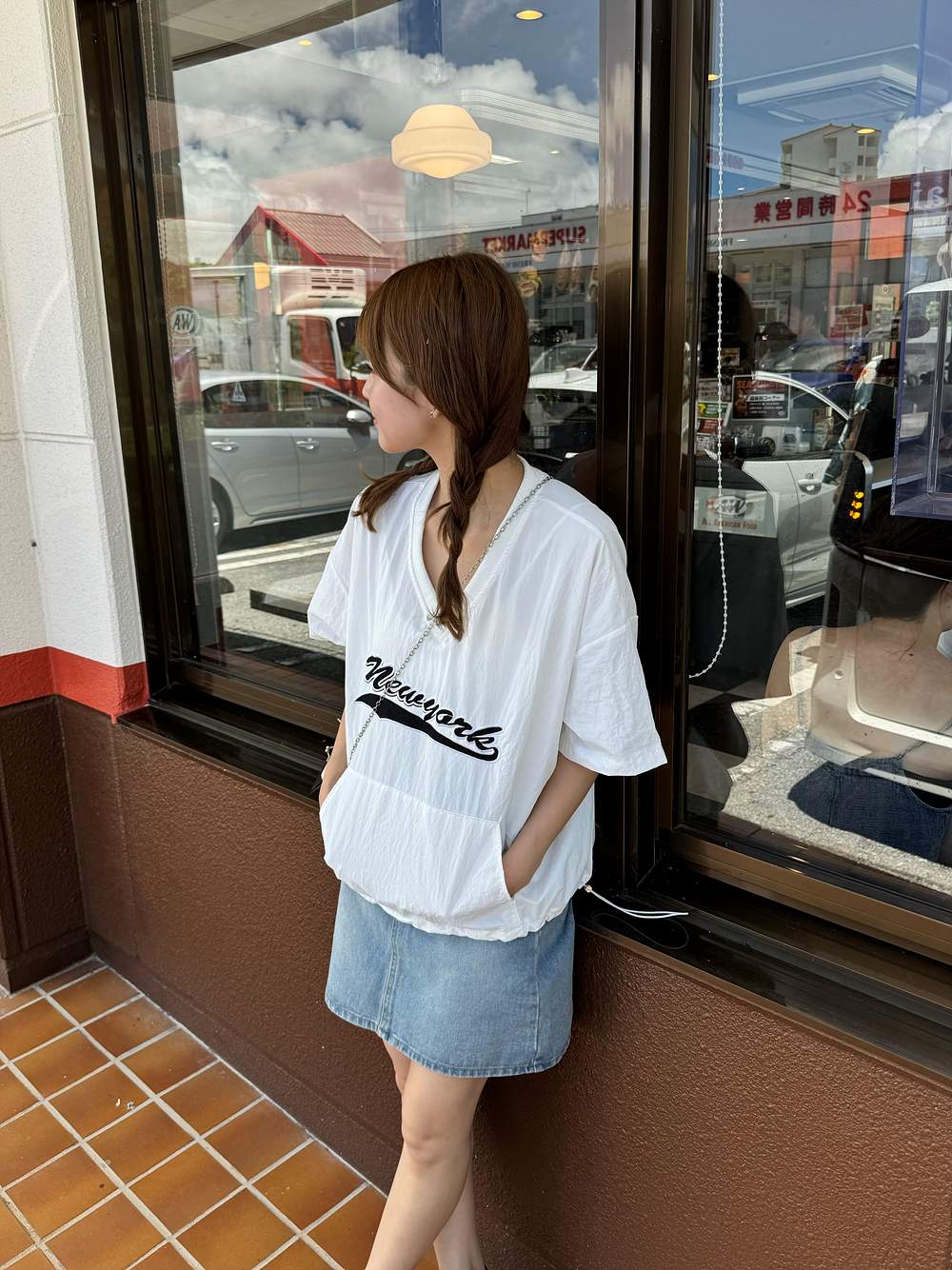 ナイロンVネックドローコード半袖Tシャツ | 詳細画像13
