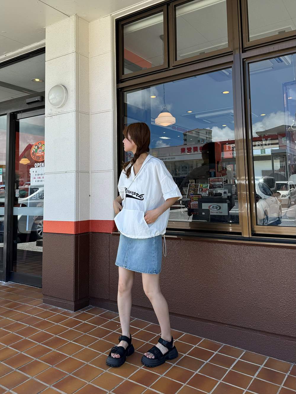 ナイロンVネックドローコード半袖Tシャツ | 詳細画像15