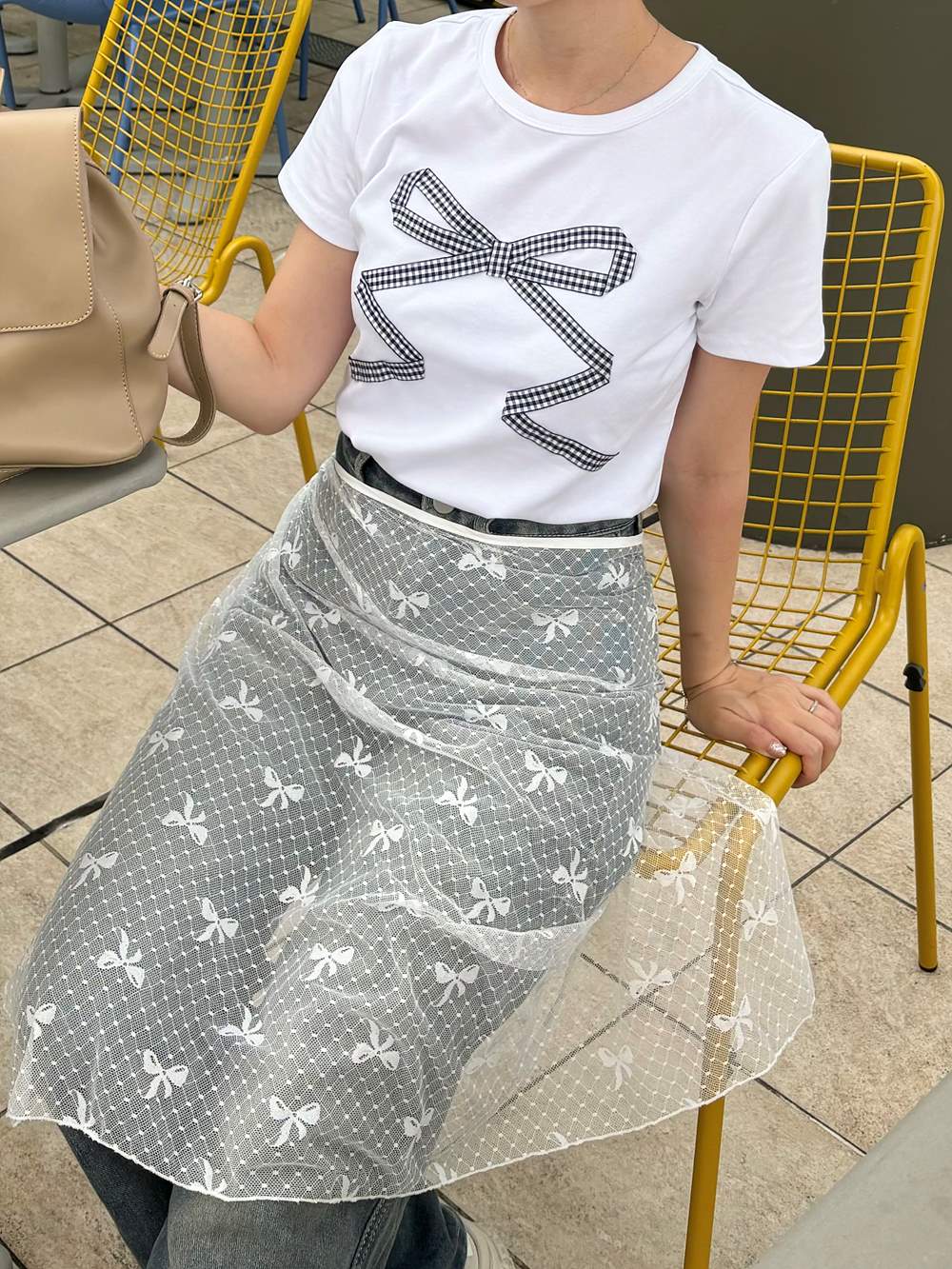ギンガムチェックリボン半袖Tシャツ | 詳細画像8