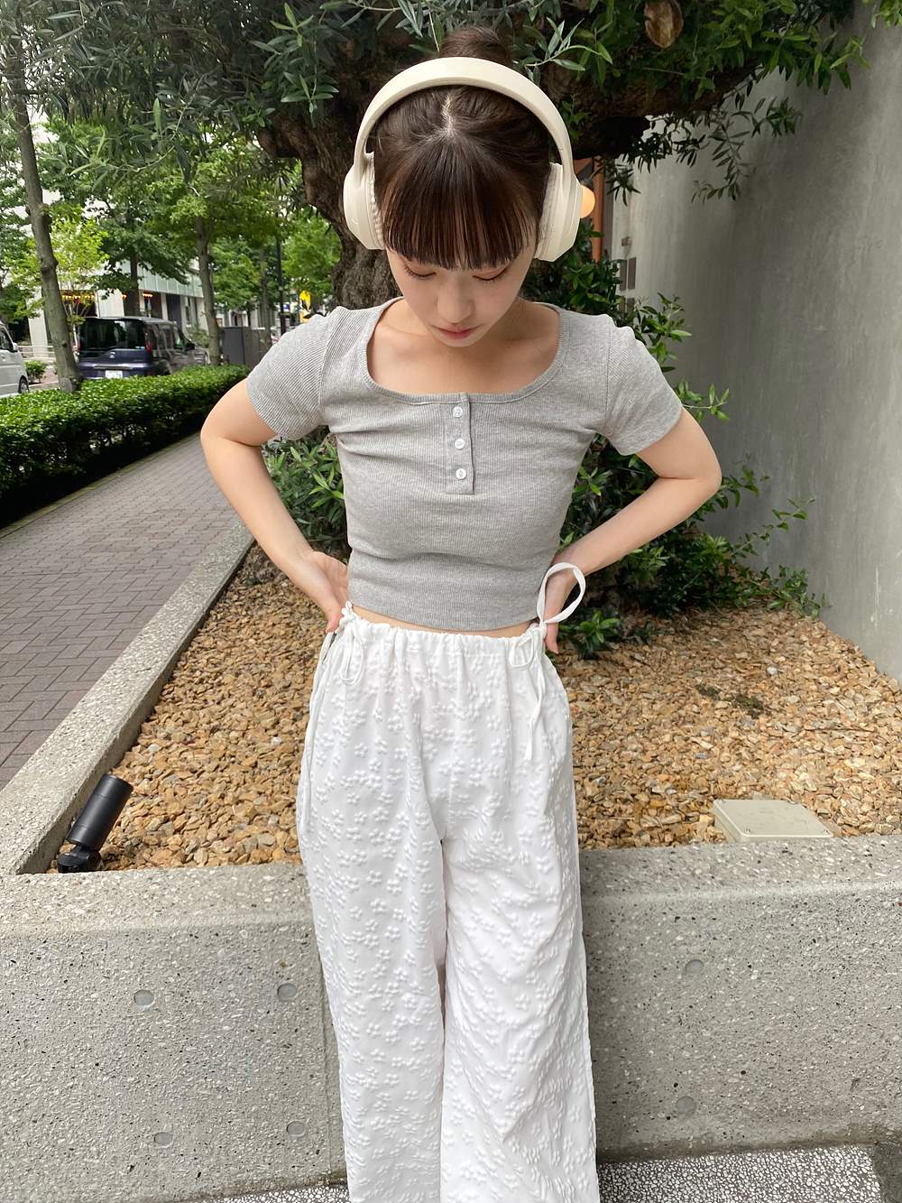 ヘンリーネッククロップド半袖Tシャツ | 詳細画像10