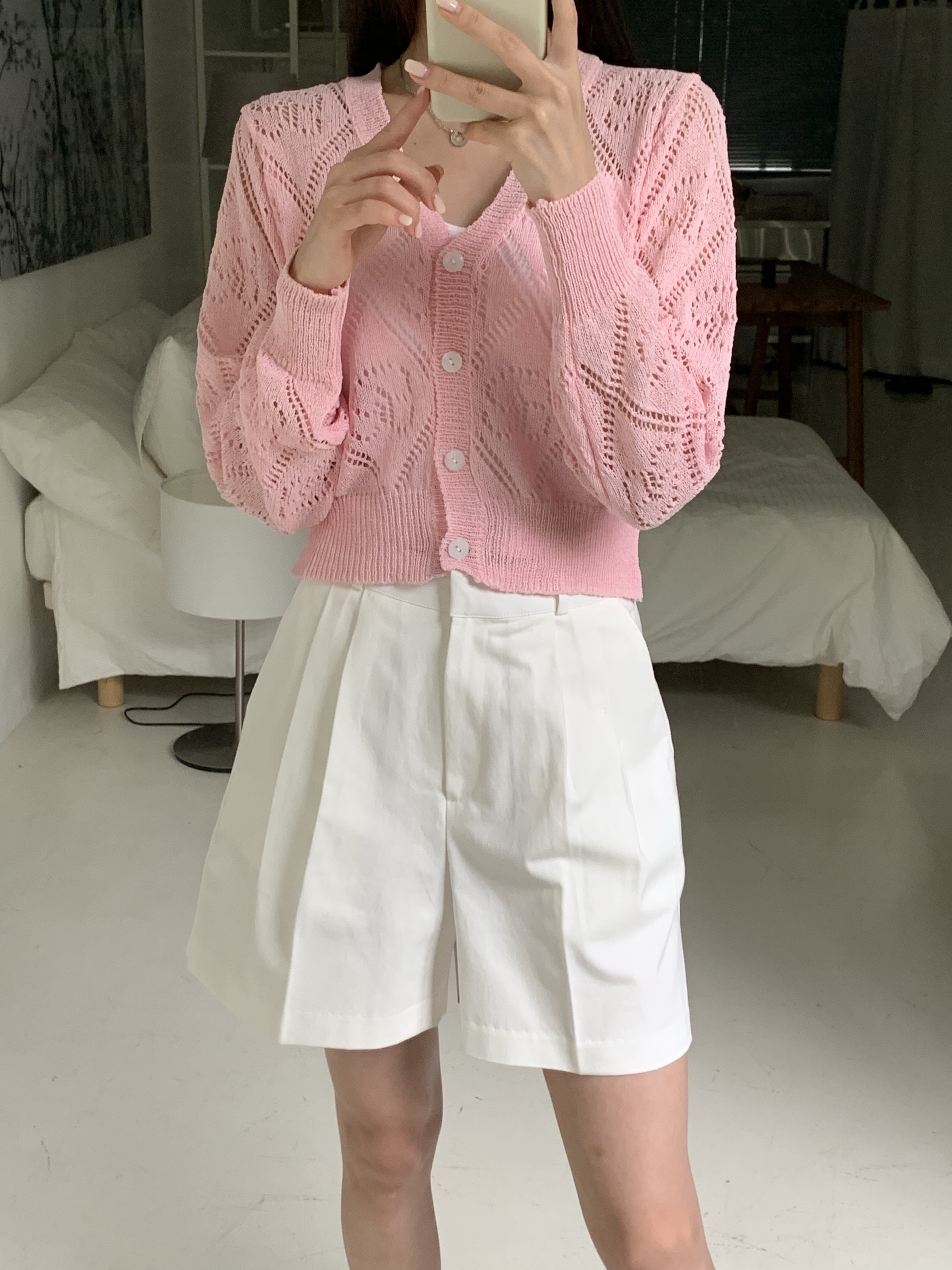 ダイヤパンチングVネックカーディガン | 詳細画像5