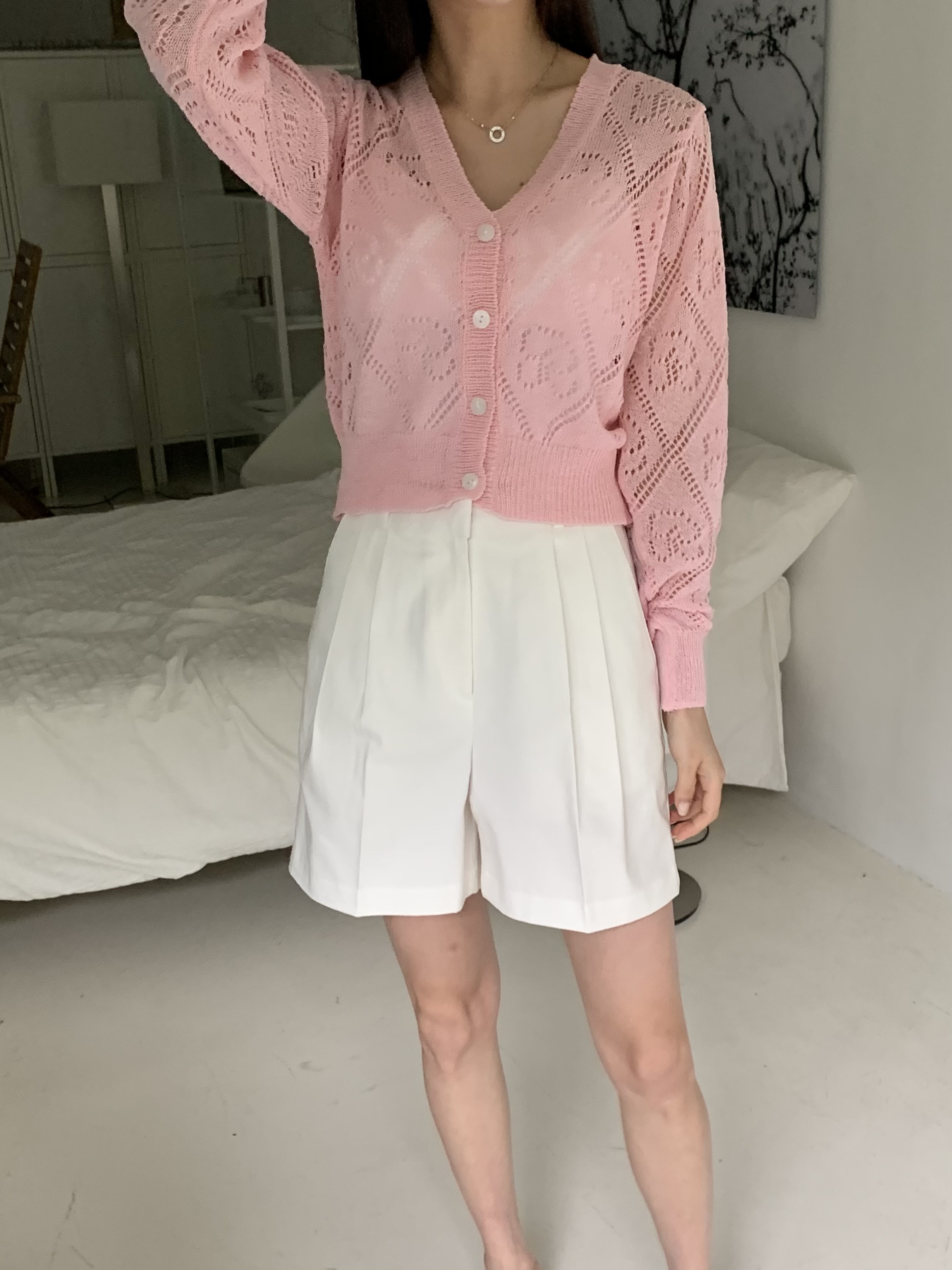 ダイヤパンチングVネックカーディガン | 詳細画像8