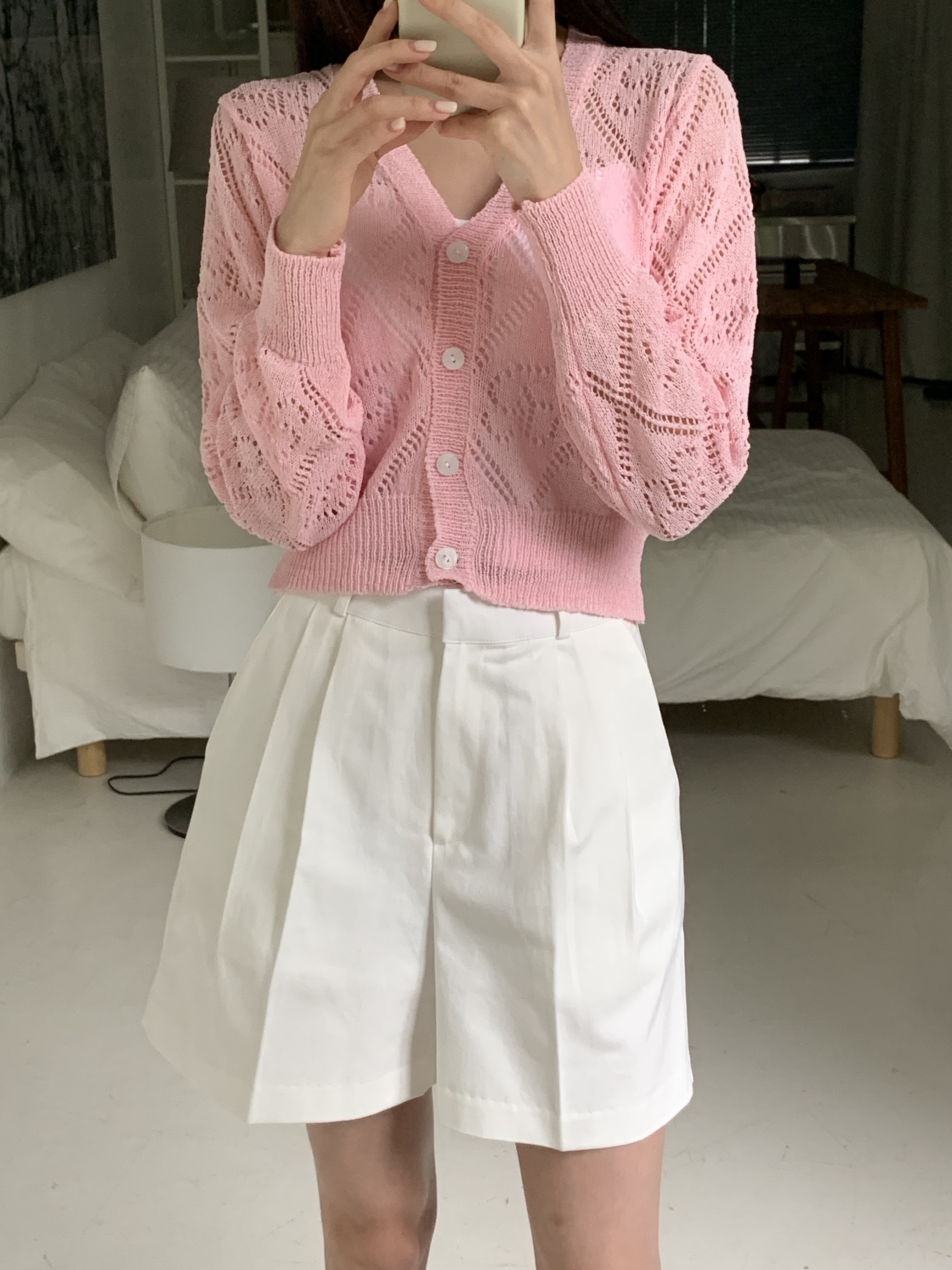 ダイヤパンチングVネックカーディガン | 詳細画像2