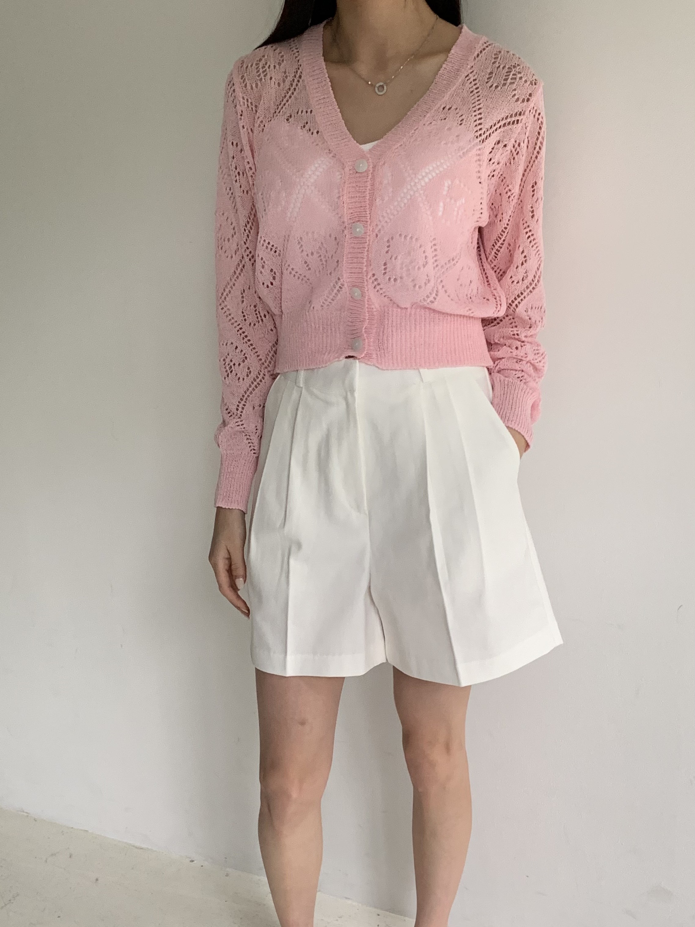 ダイヤパンチングVネックカーディガン | 詳細画像7