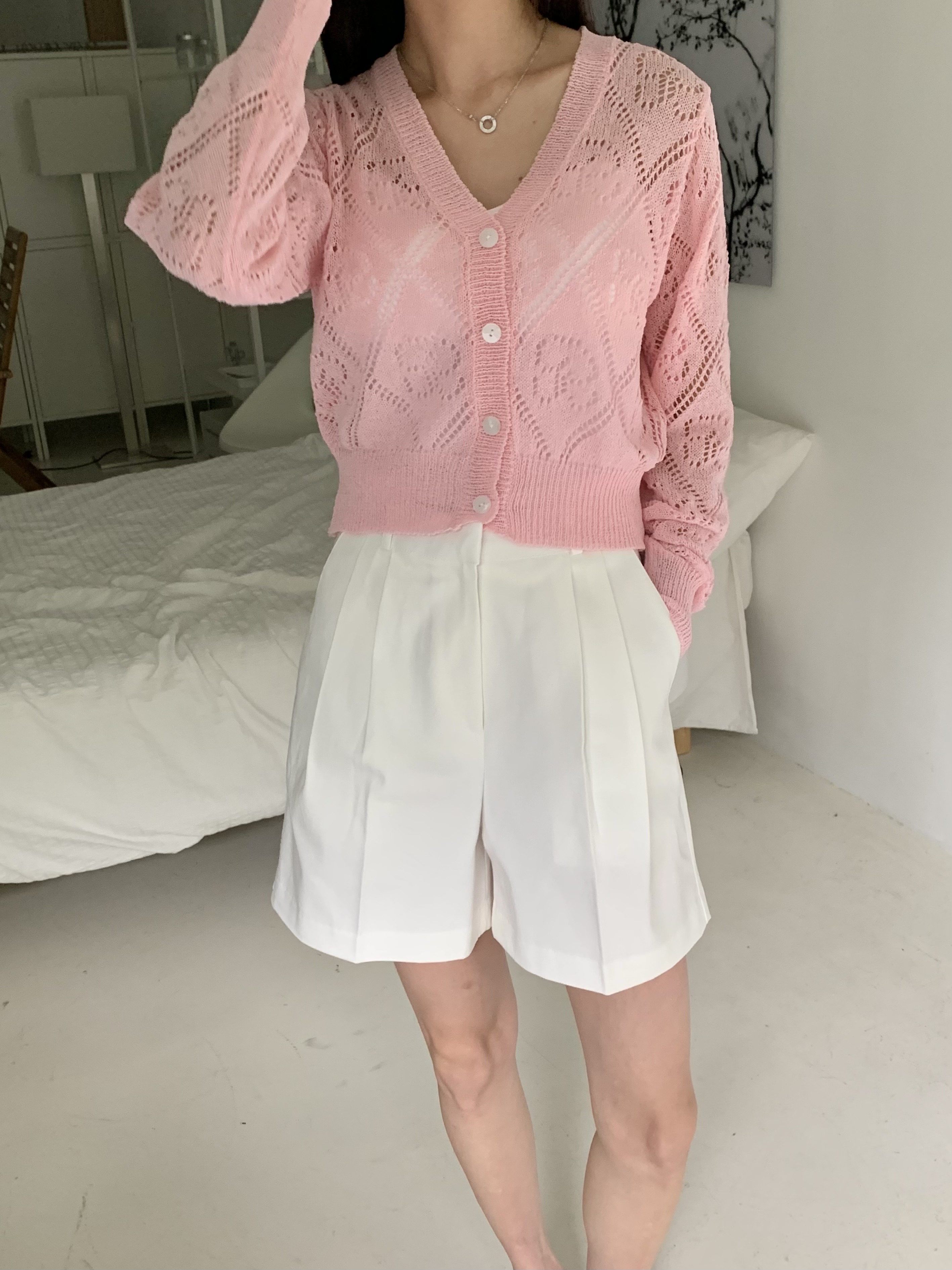 ダイヤパンチングVネックカーディガン | 詳細画像9