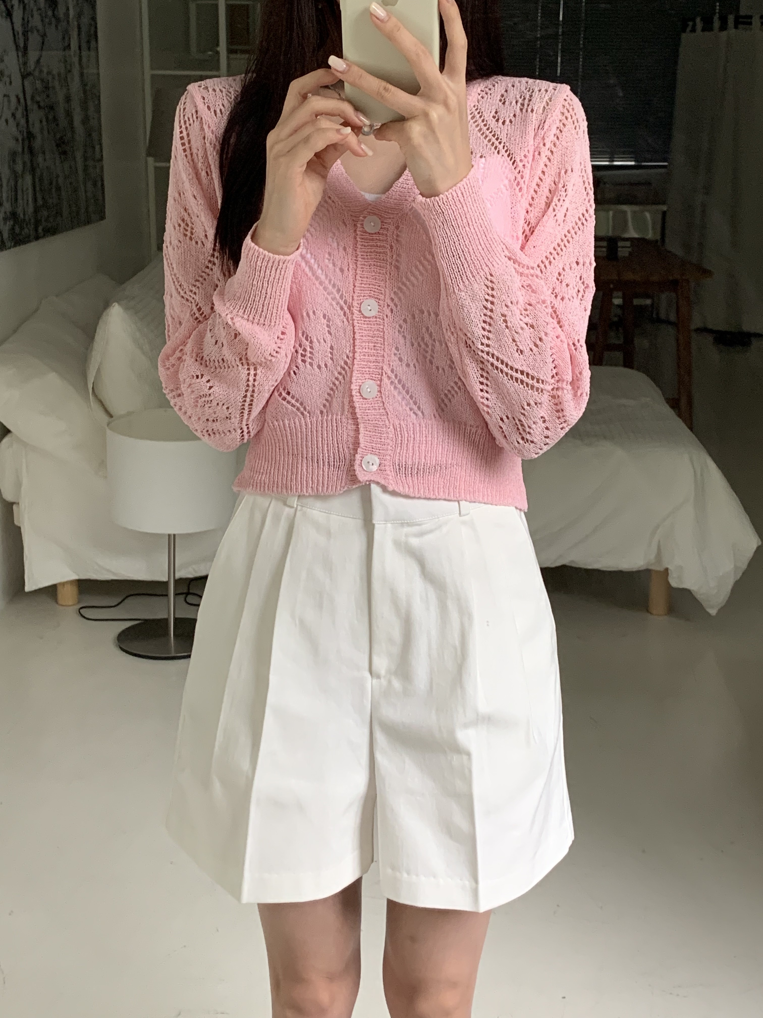 ダイヤパンチングVネックカーディガン | 詳細画像6