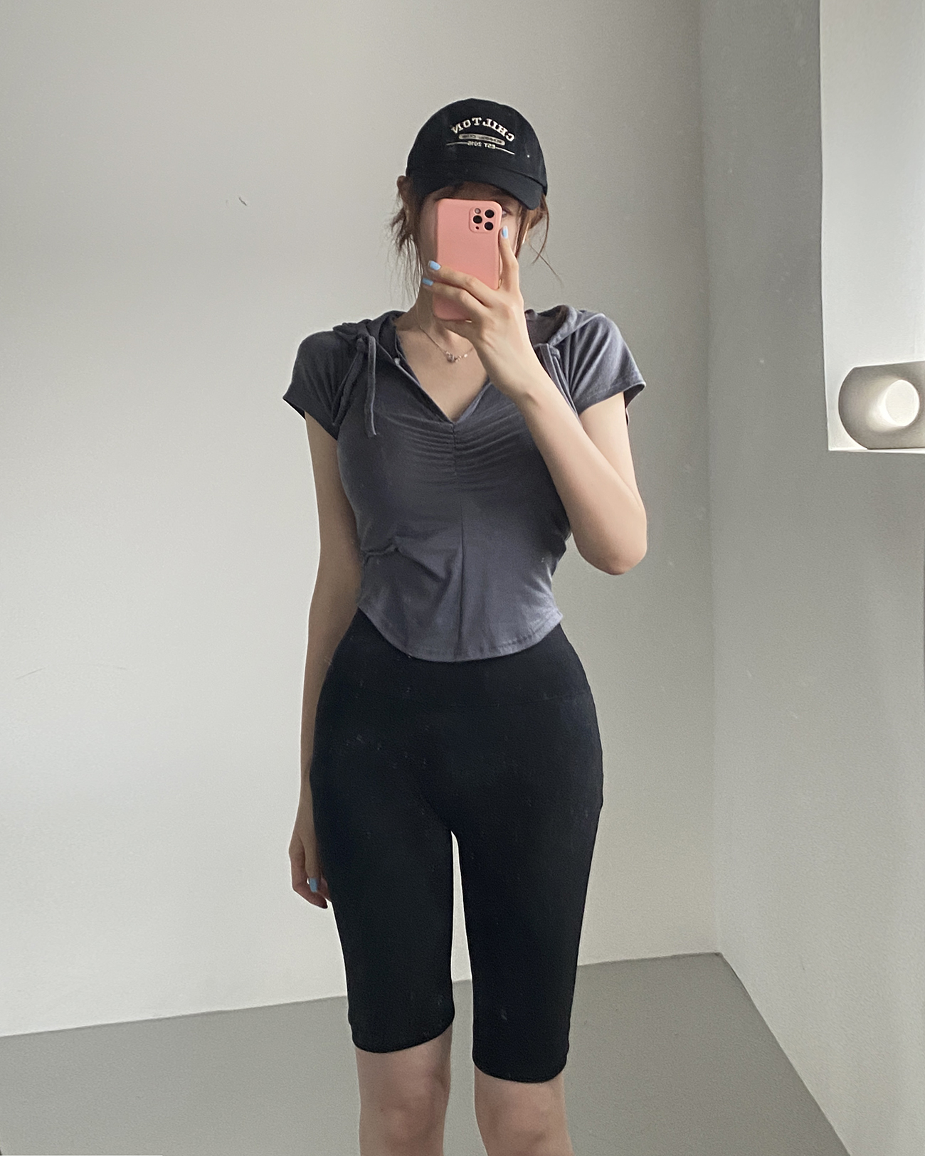 ドロストシャーリングVネックフード半袖Tシャツ | 詳細画像2