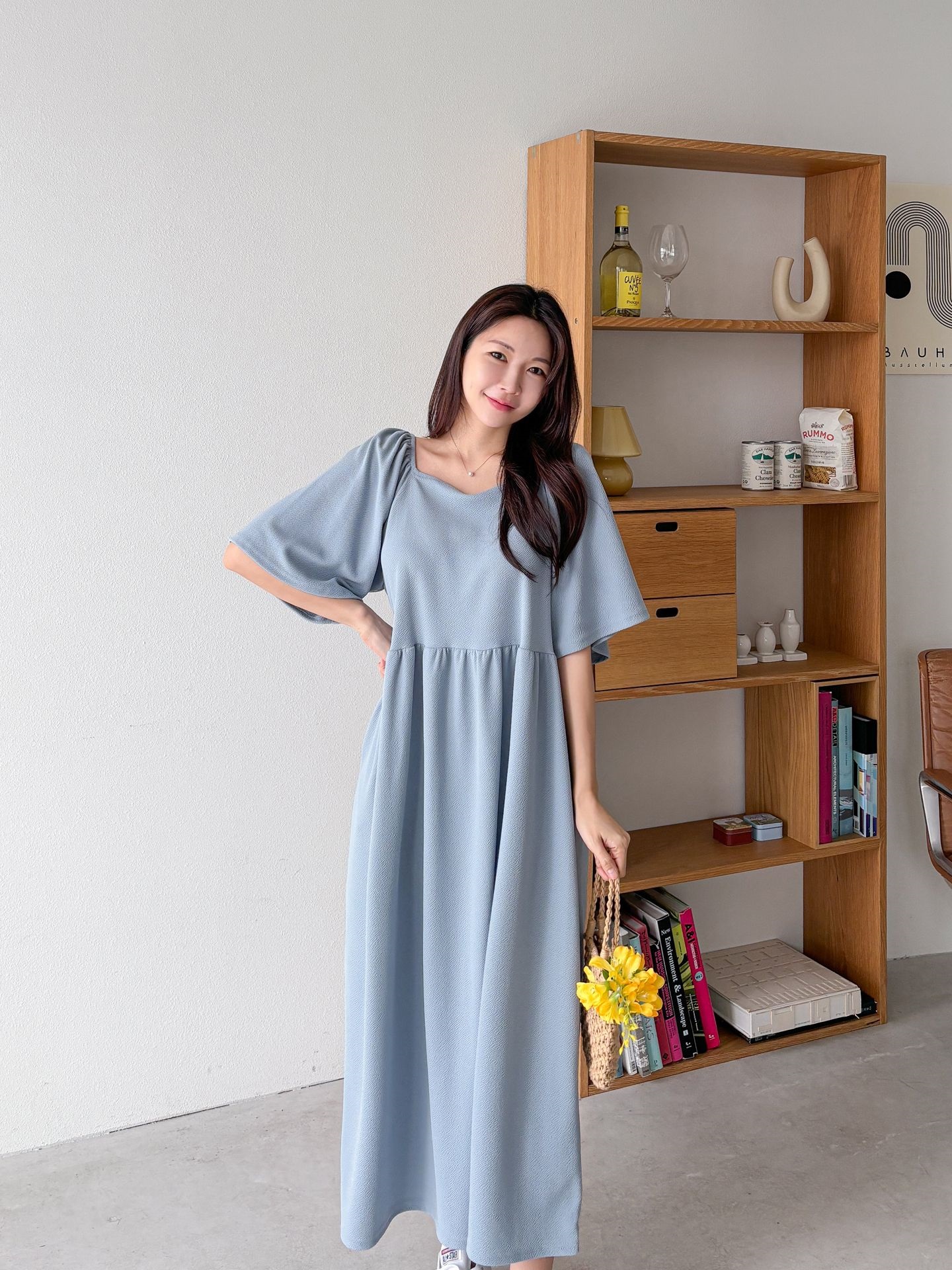 スクエアネックフレア半袖ワンピース | 詳細画像6