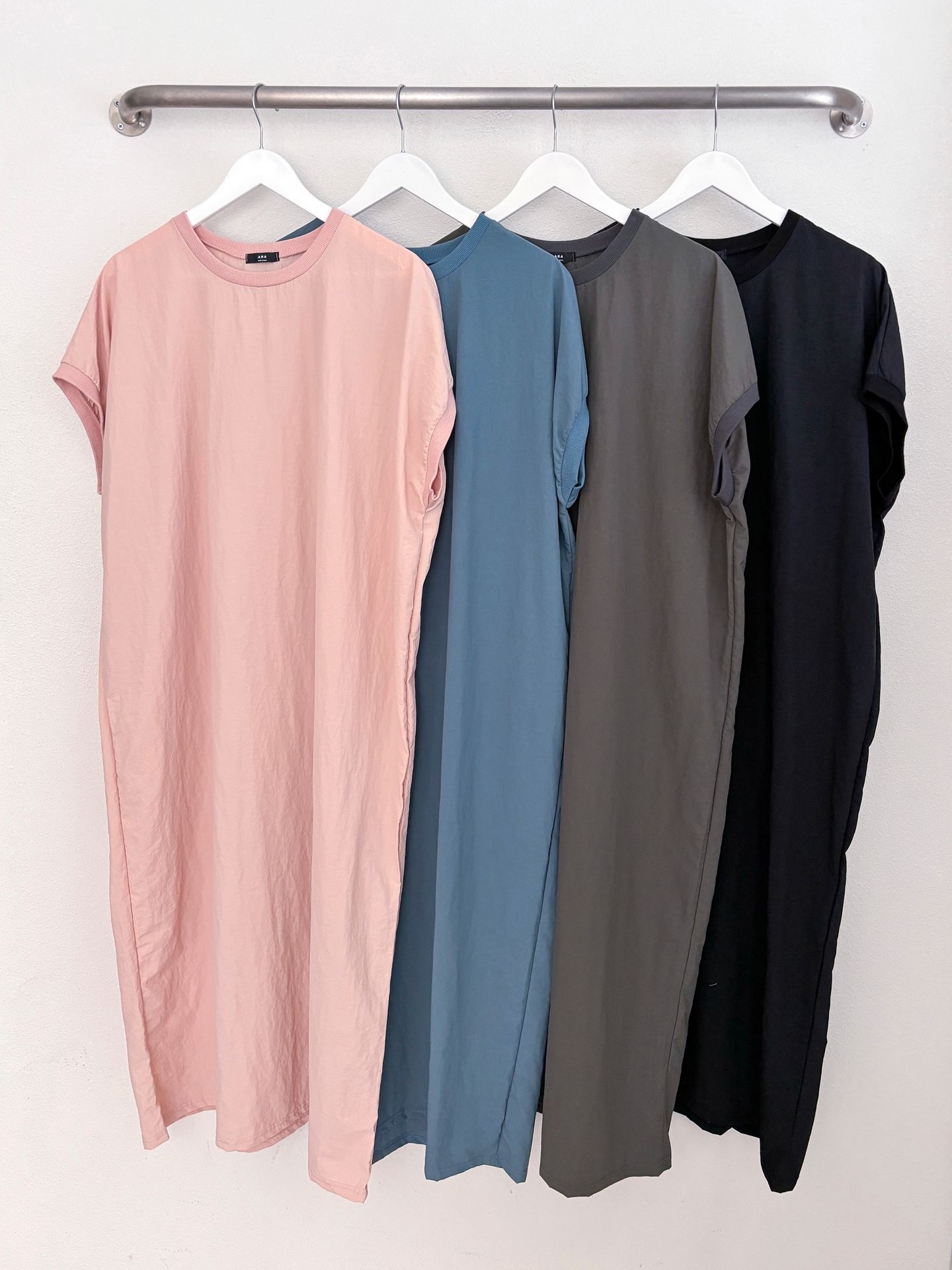 リブヘムナイロンフレンチスリーブワンピース | 詳細画像2