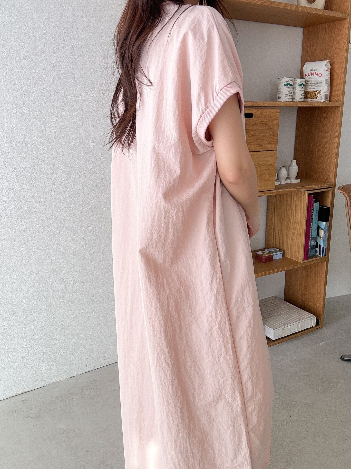 リブヘムナイロンフレンチスリーブワンピース | 詳細画像5