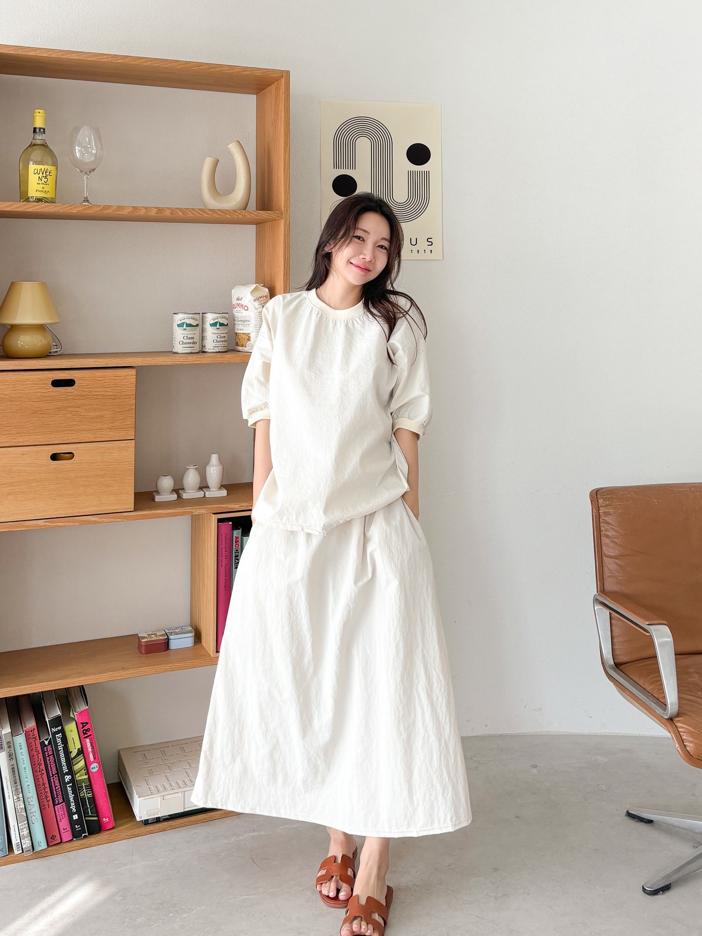 ナイロンドローコード半袖スウェット&フレアスカートSET | 詳細画像3