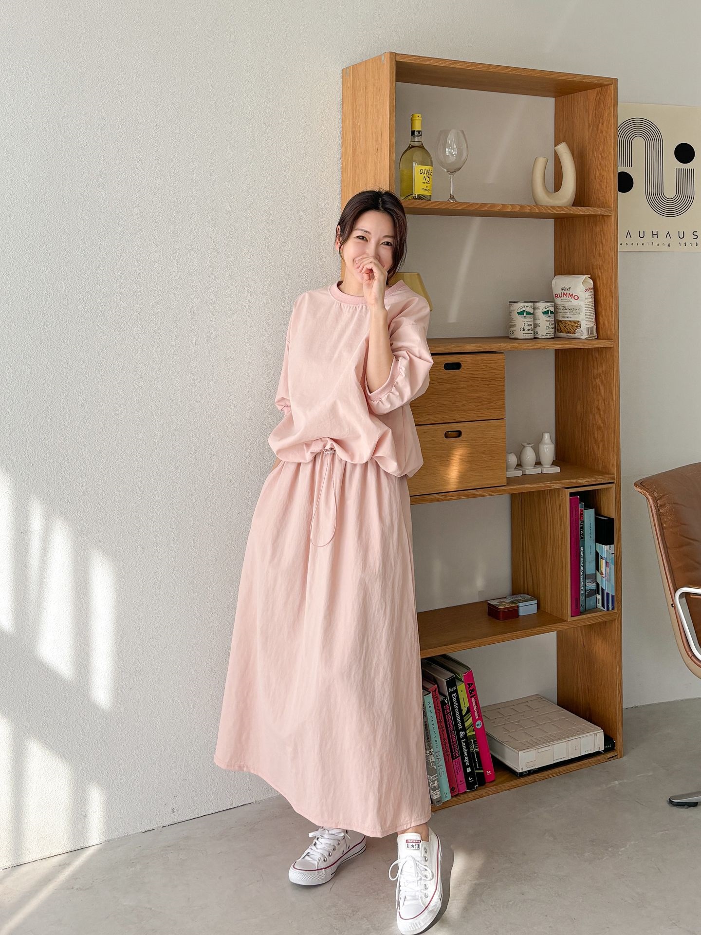 ナイロンドローコード半袖スウェット&フレアスカートSET | 詳細画像4