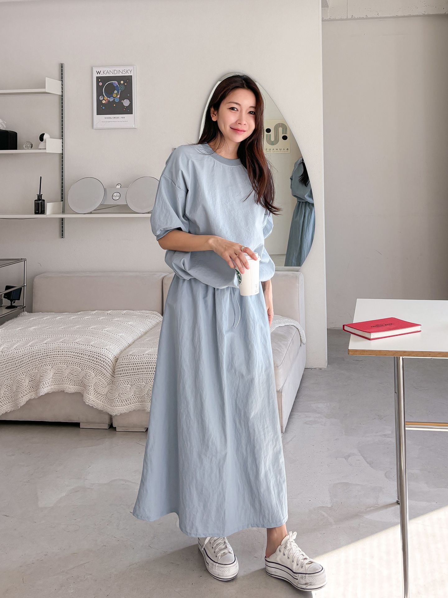 ナイロンドローコード半袖スウェット&フレアスカートSET | 詳細画像5