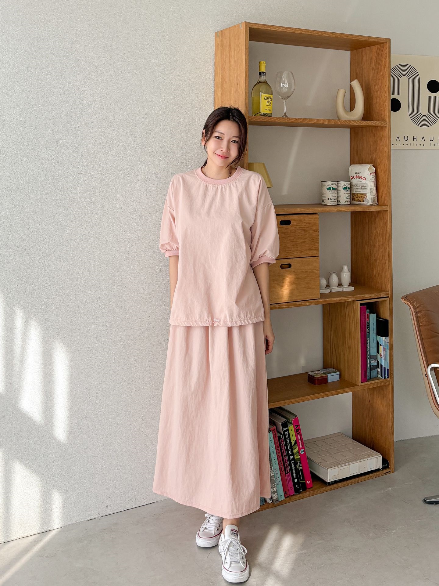 ナイロンドローコード半袖スウェット&フレアスカートSET | 詳細画像7