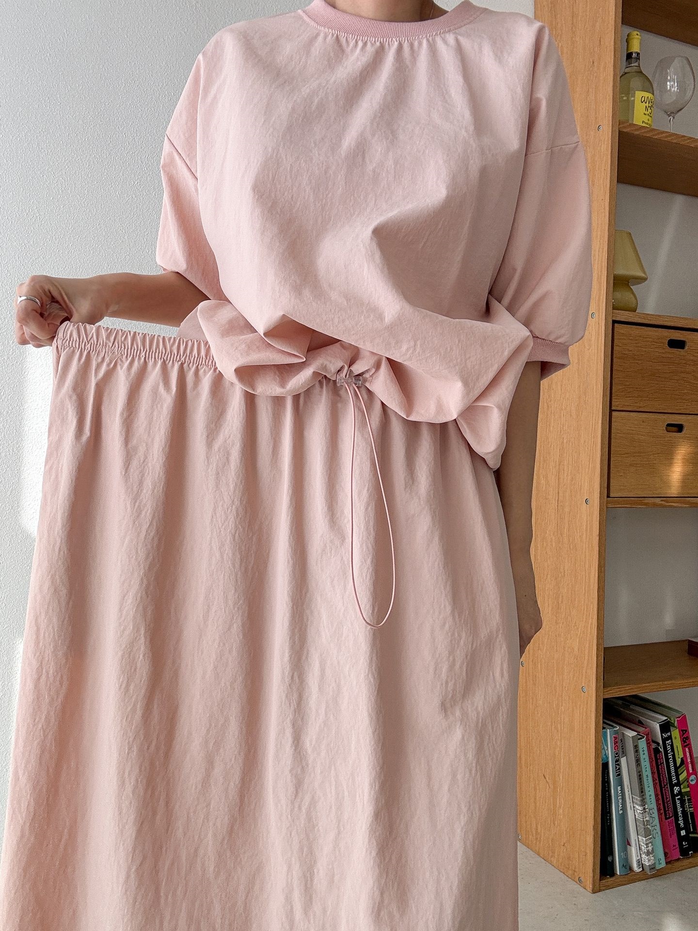 ナイロンドローコード半袖スウェット&フレアスカートSET | 詳細画像9