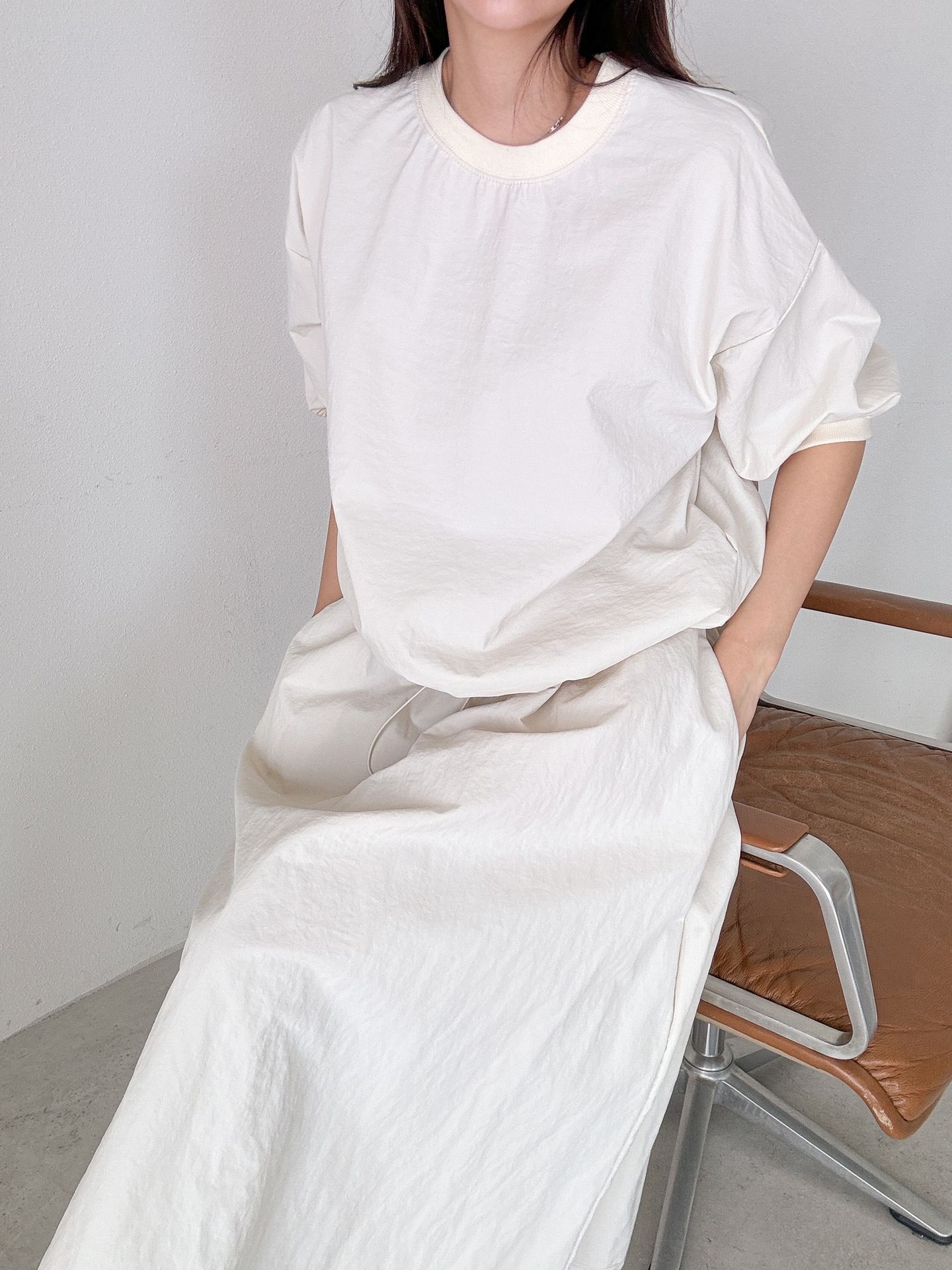 ナイロンドローコード半袖スウェット&フレアスカートSET | 詳細画像12