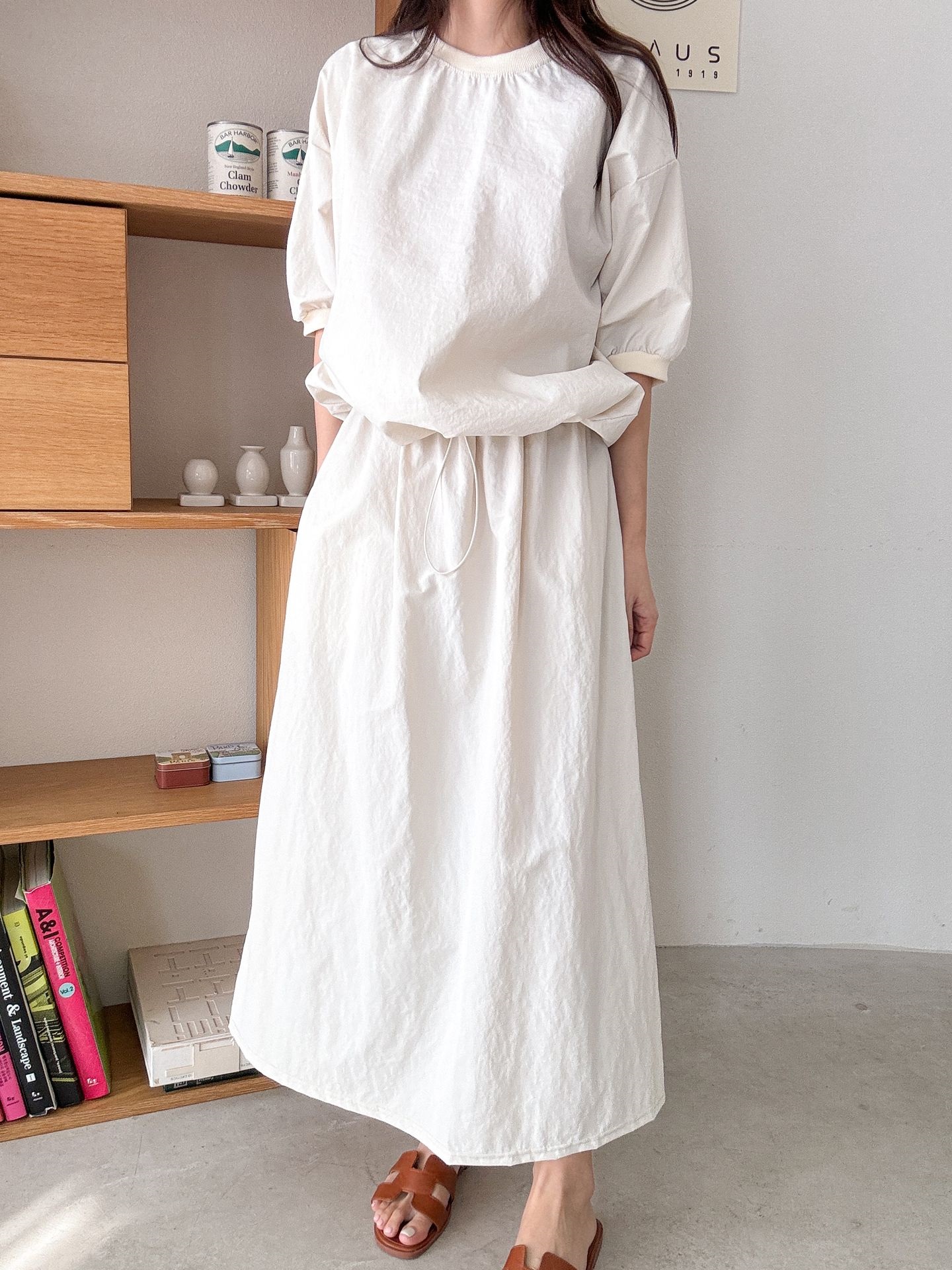 ナイロンドローコード半袖スウェット&フレアスカートSET | 詳細画像14