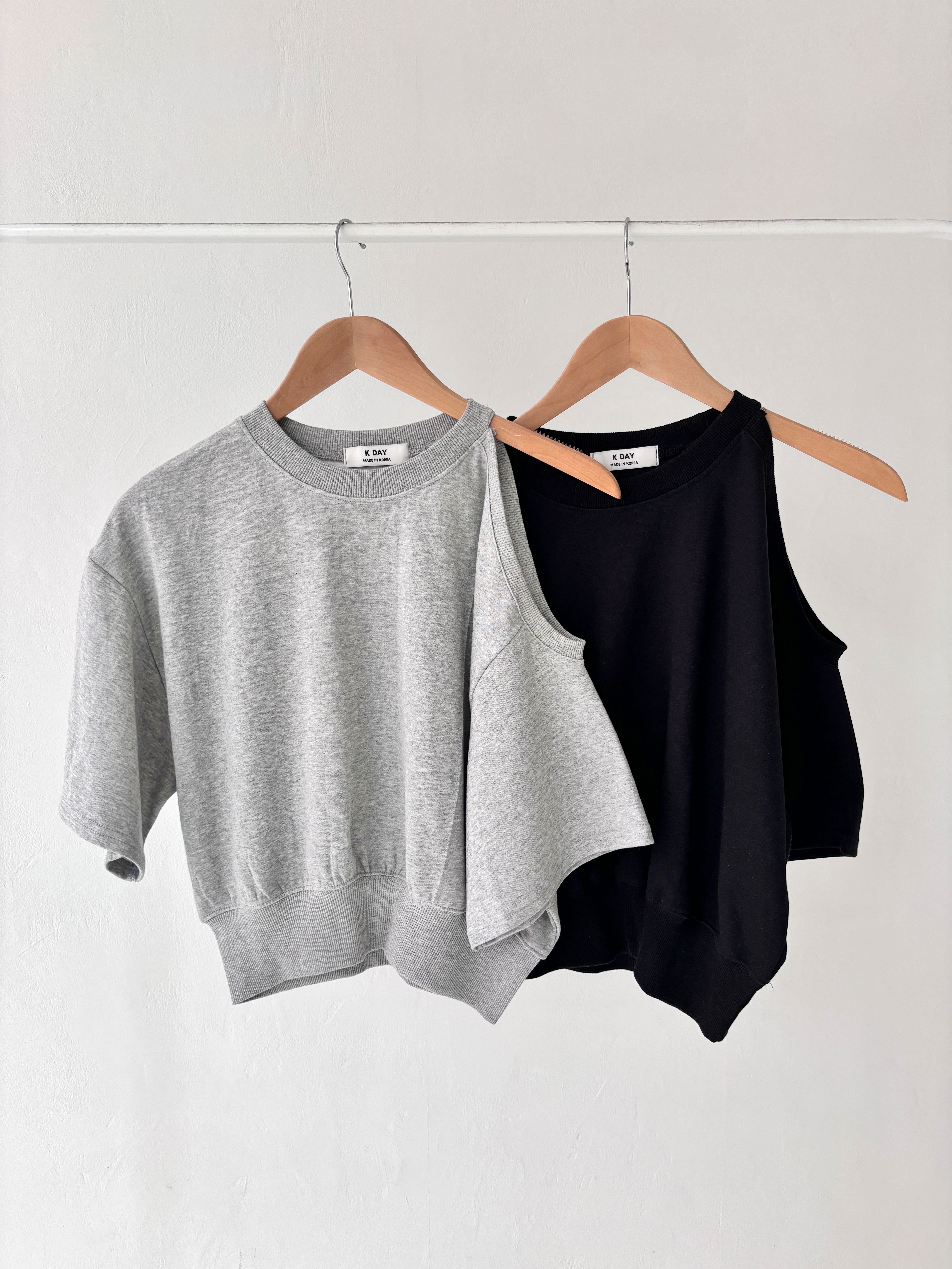 アシメオープンショルダークロップド半袖スウェット | 詳細画像2