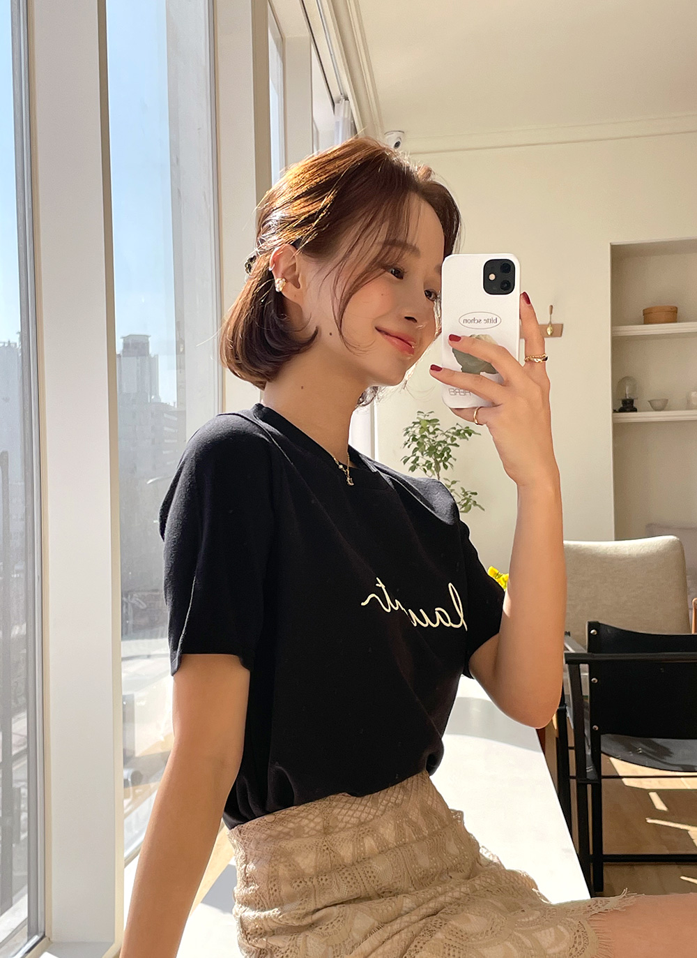 レタリングラウンド半袖Tシャツ | 詳細画像5