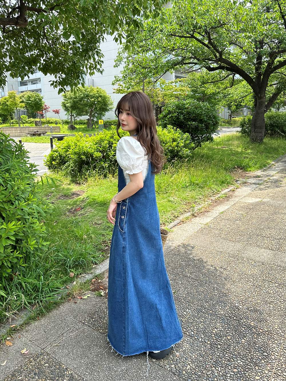 フレアカットデニムサロペットワンピース | 詳細画像27
