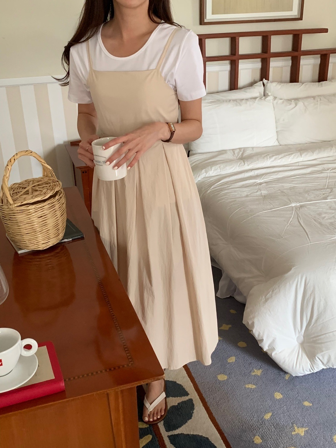 スクエアネックタックフレアビスチェワンピース | 詳細画像2