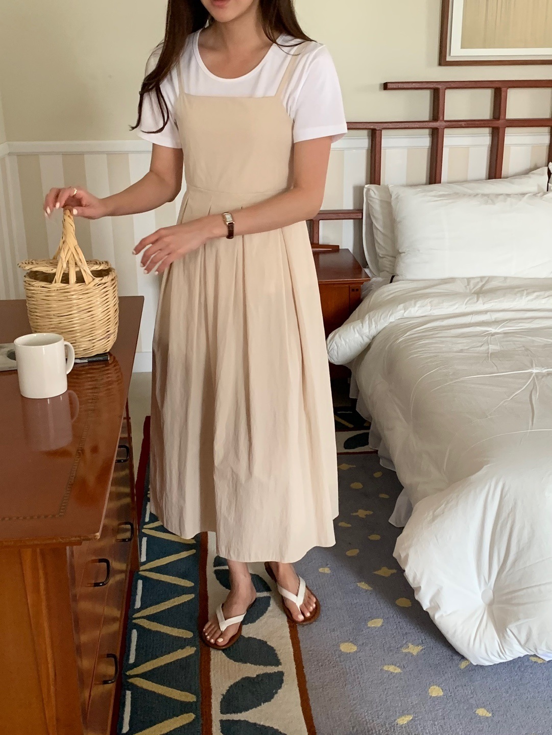 スクエアネックタックフレアビスチェワンピース | 詳細画像6