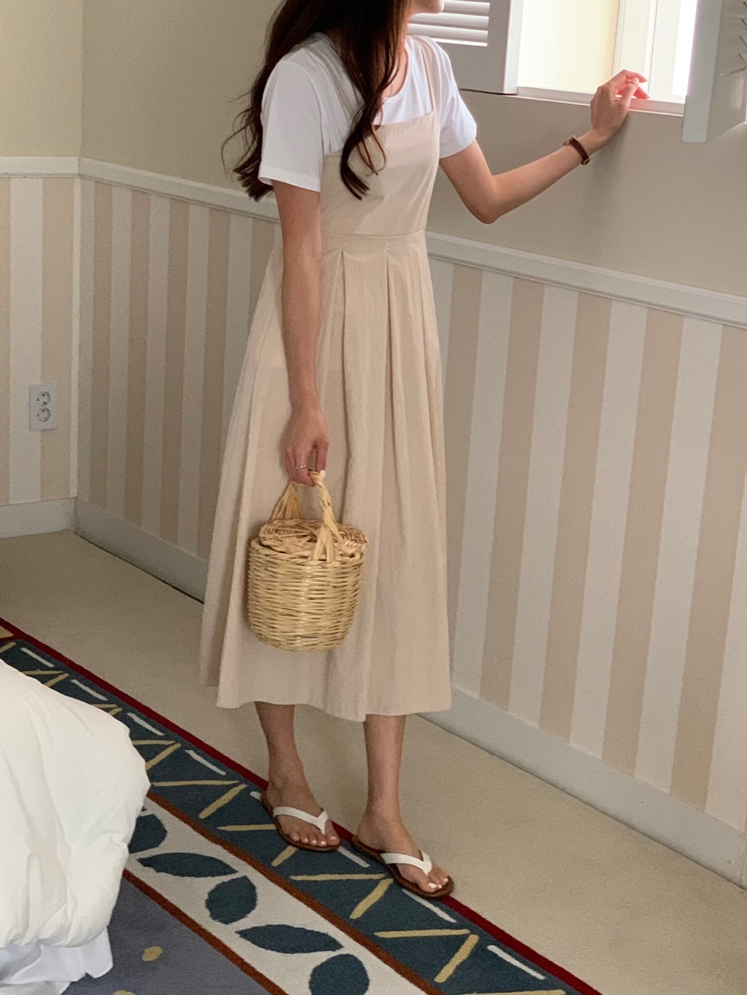 スクエアネックタックフレアビスチェワンピース | 詳細画像8