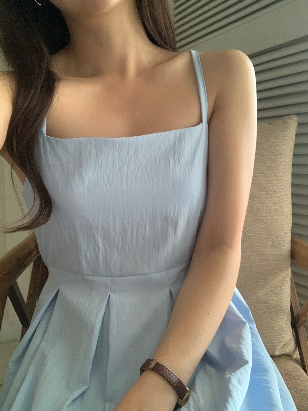 スクエアネックタックフレアビスチェワンピース | 詳細画像9