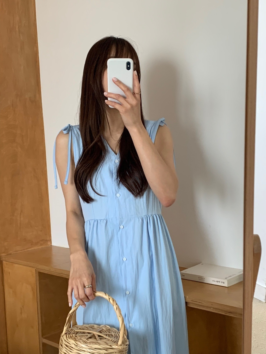 ショルダーリボンVネックノースリロングワンピース | 詳細画像4