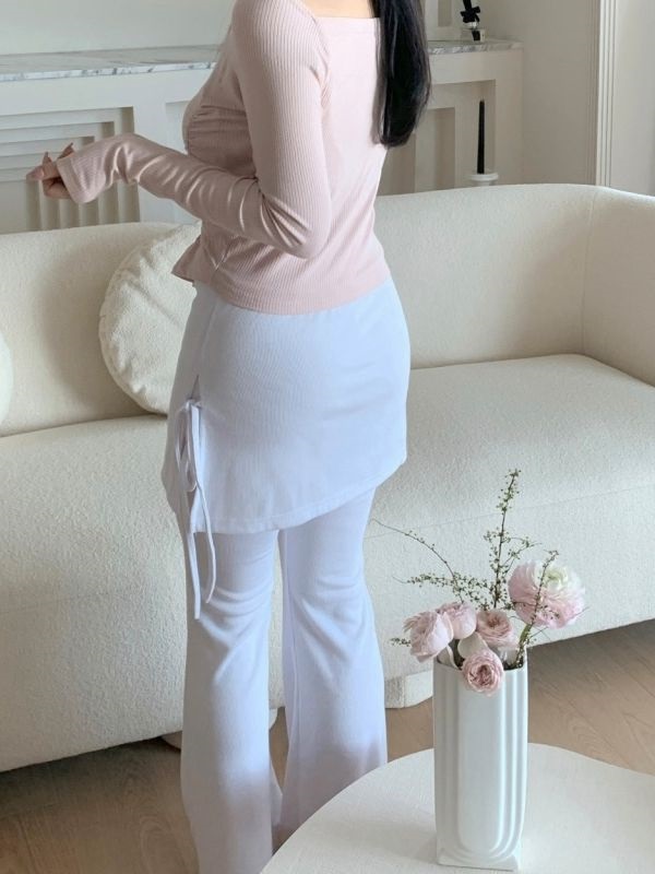 サイドリボンスカートフレアリブパンツ | 詳細画像6