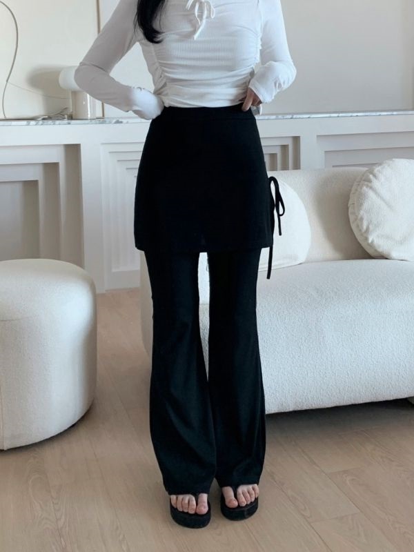 サイドリボンスカートフレアリブパンツ | 詳細画像7