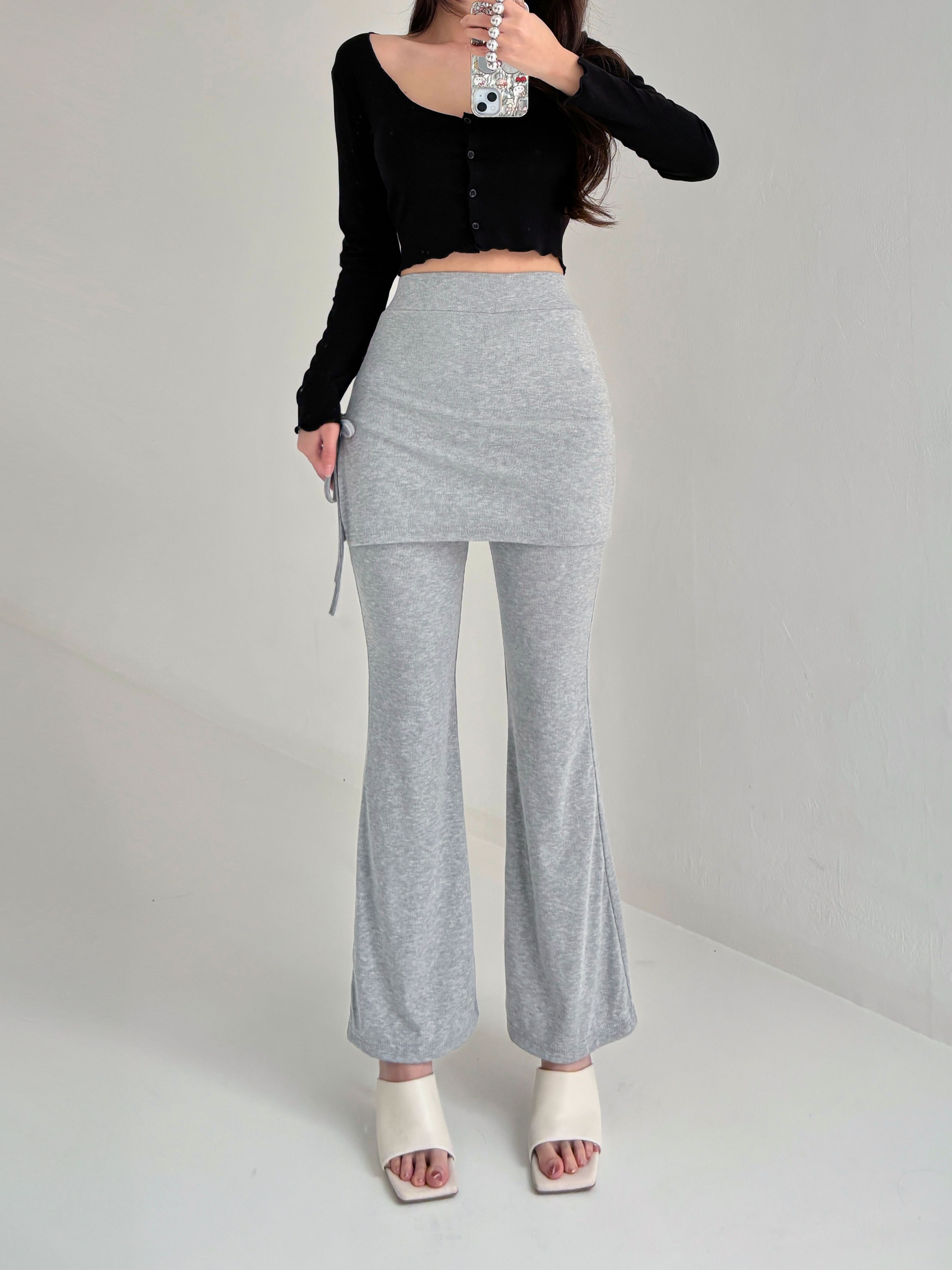 サイドリボンスカートフレアリブパンツ | 詳細画像11