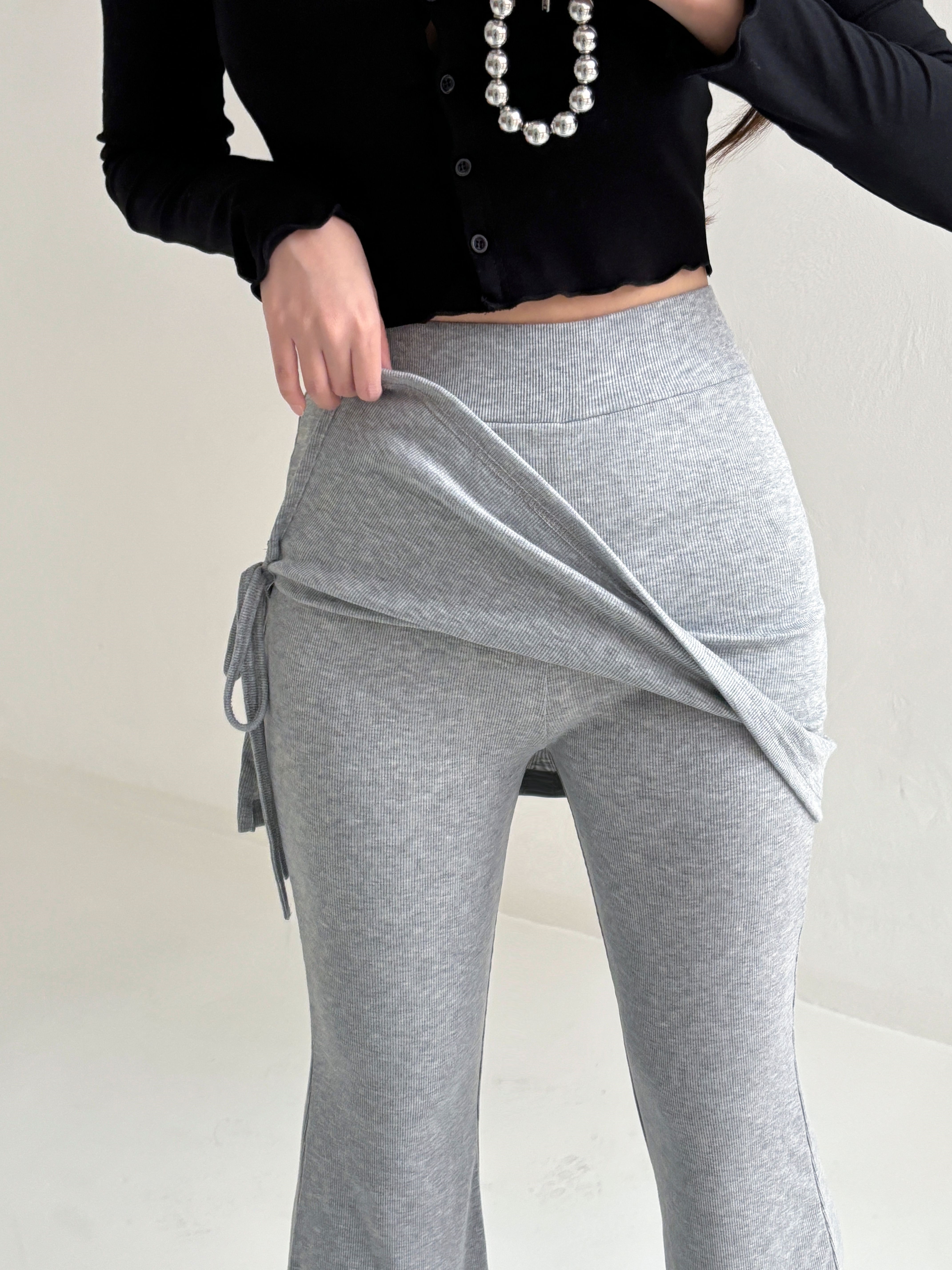 サイドリボンスカートフレアリブパンツ | 詳細画像19