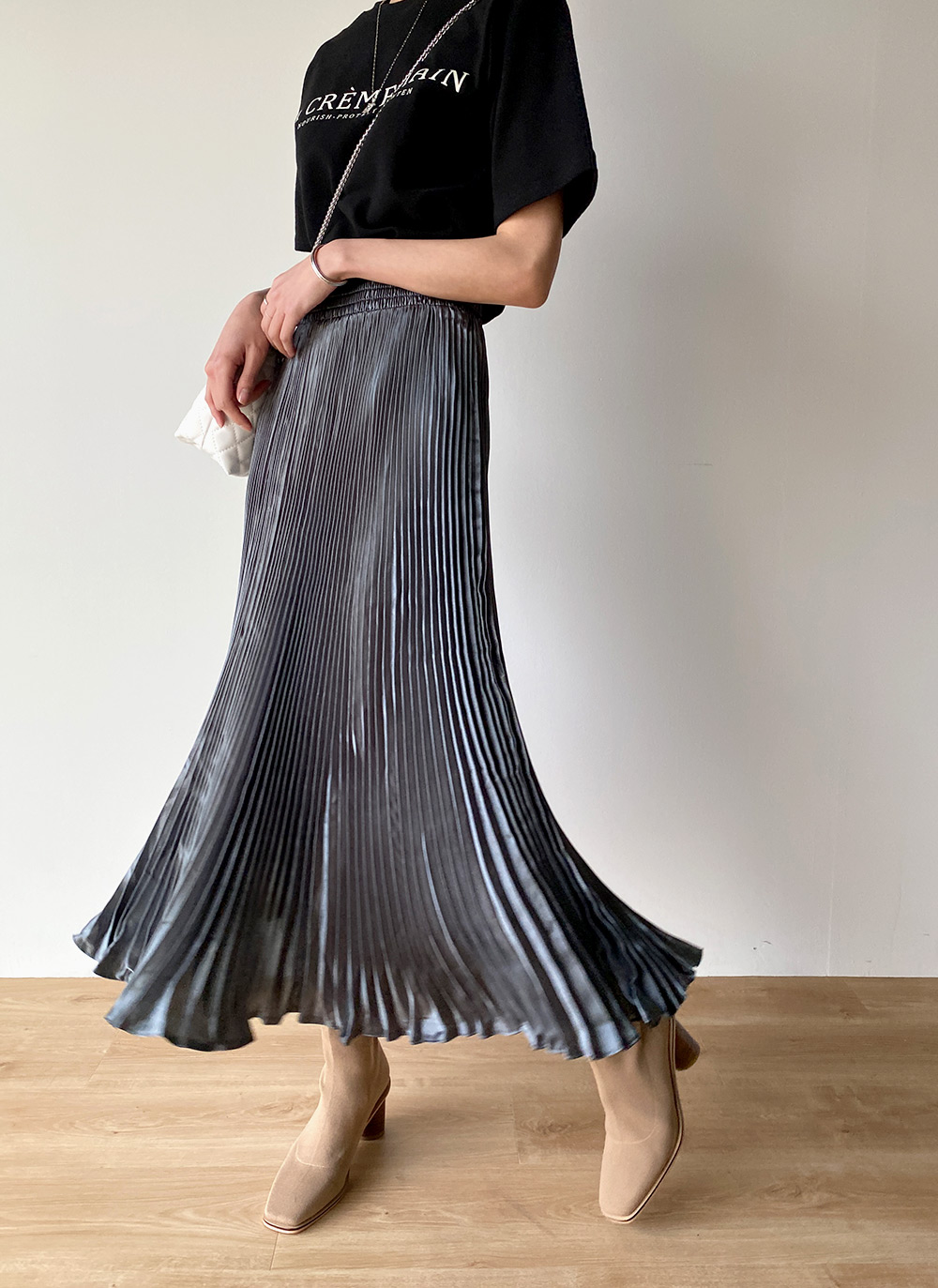 サテンプリーツイージースカート | 詳細画像6