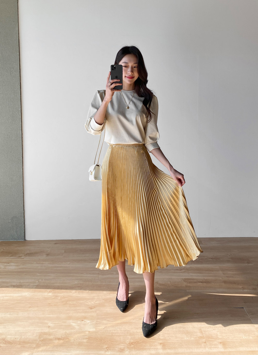 サテンプリーツイージースカート | 詳細画像11