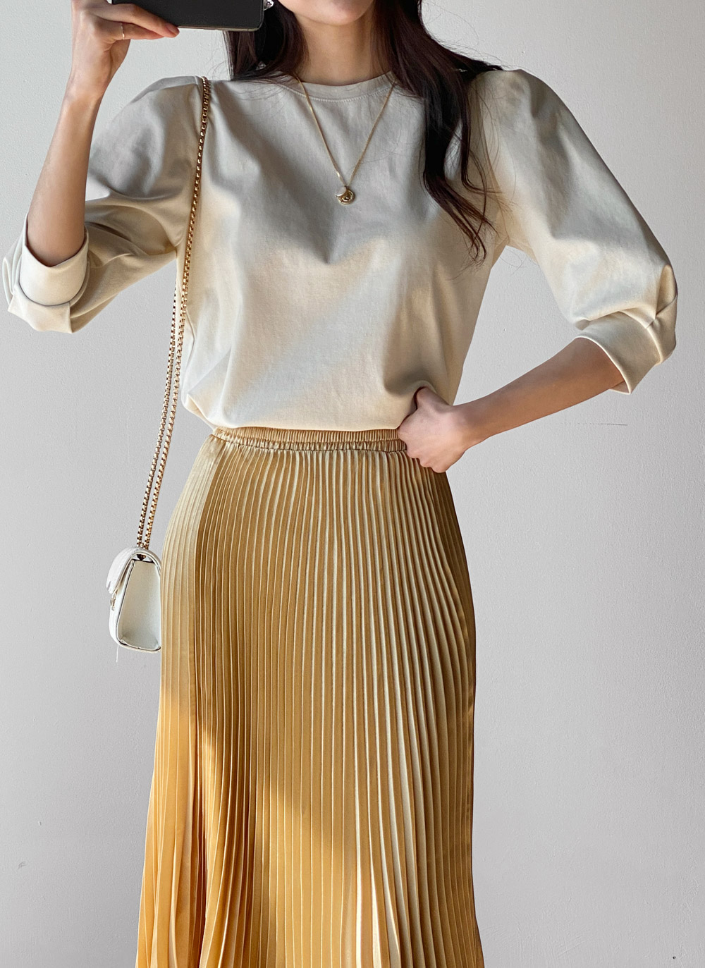サテンプリーツイージースカート | 詳細画像12