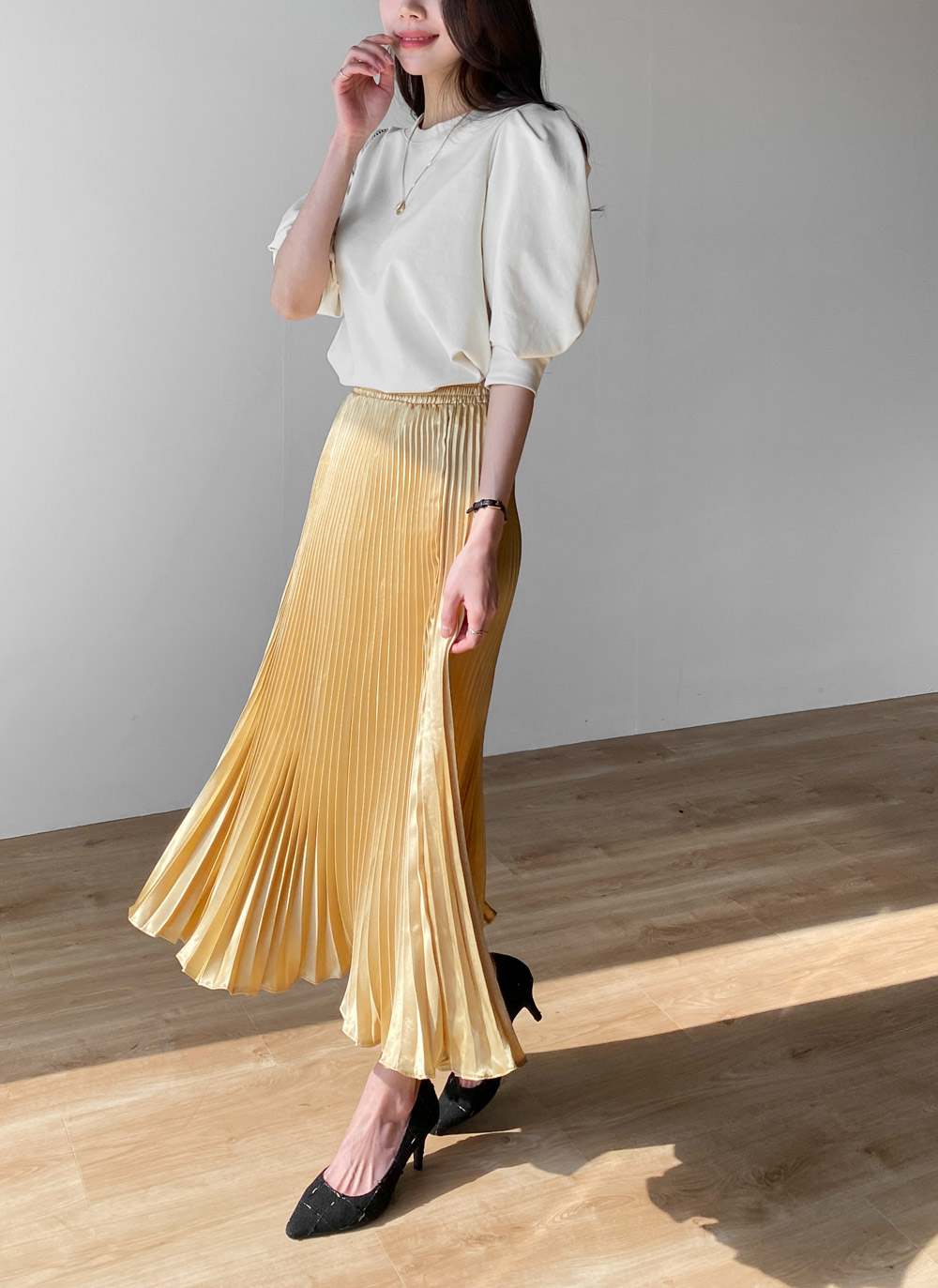 サテンプリーツイージースカート | 詳細画像17