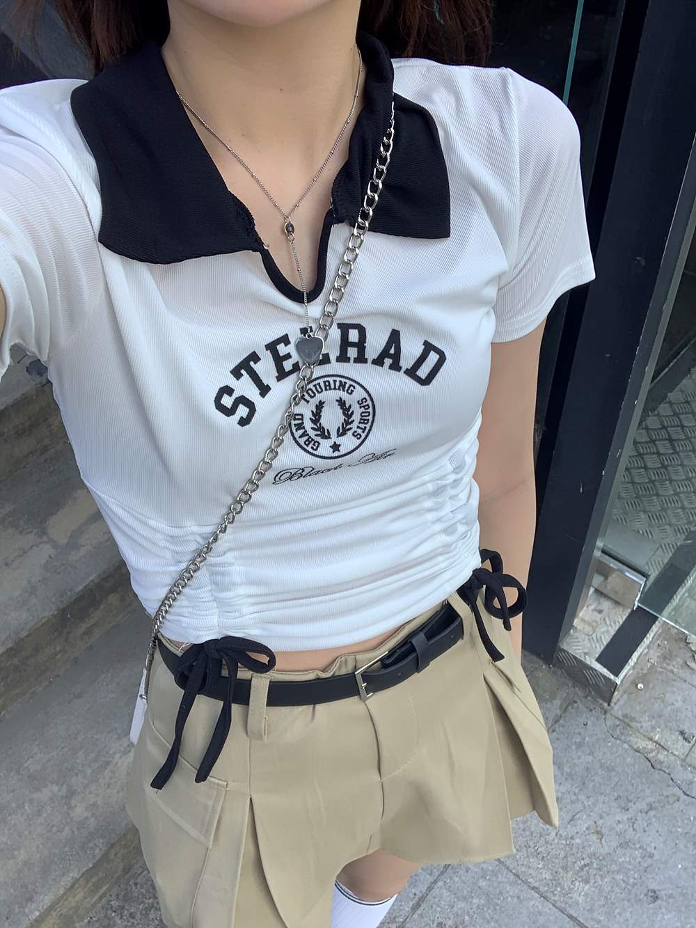 配色カラーレタリングドロストTシャツ | 詳細画像2
